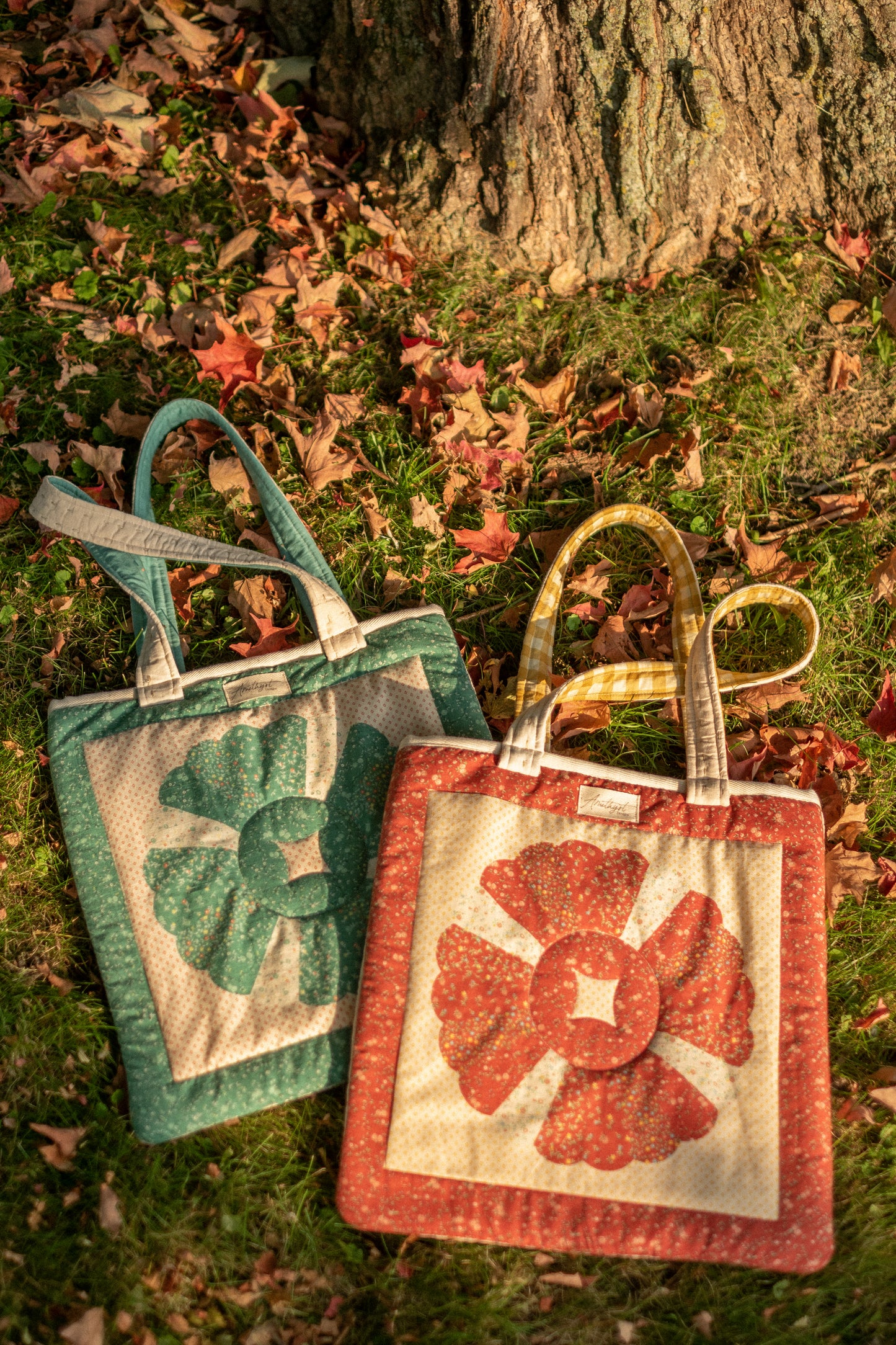 Handmade quilted mini tote bag - Patchwork