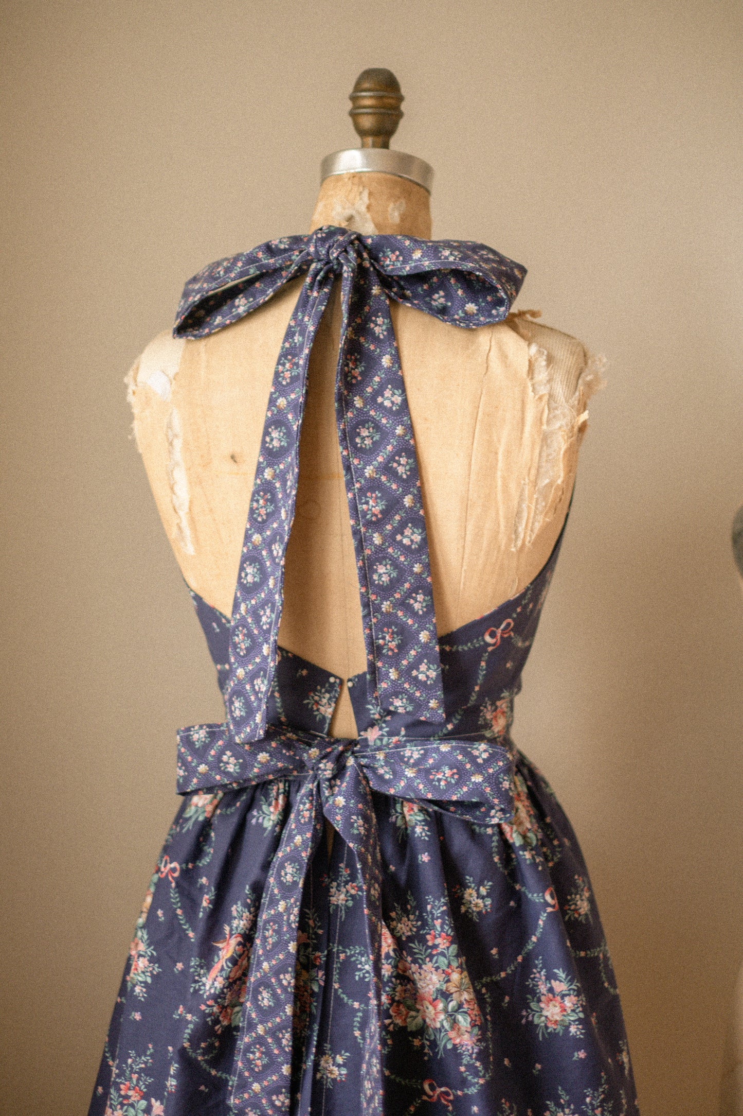 Handmade vintage inspired apron - mulberry