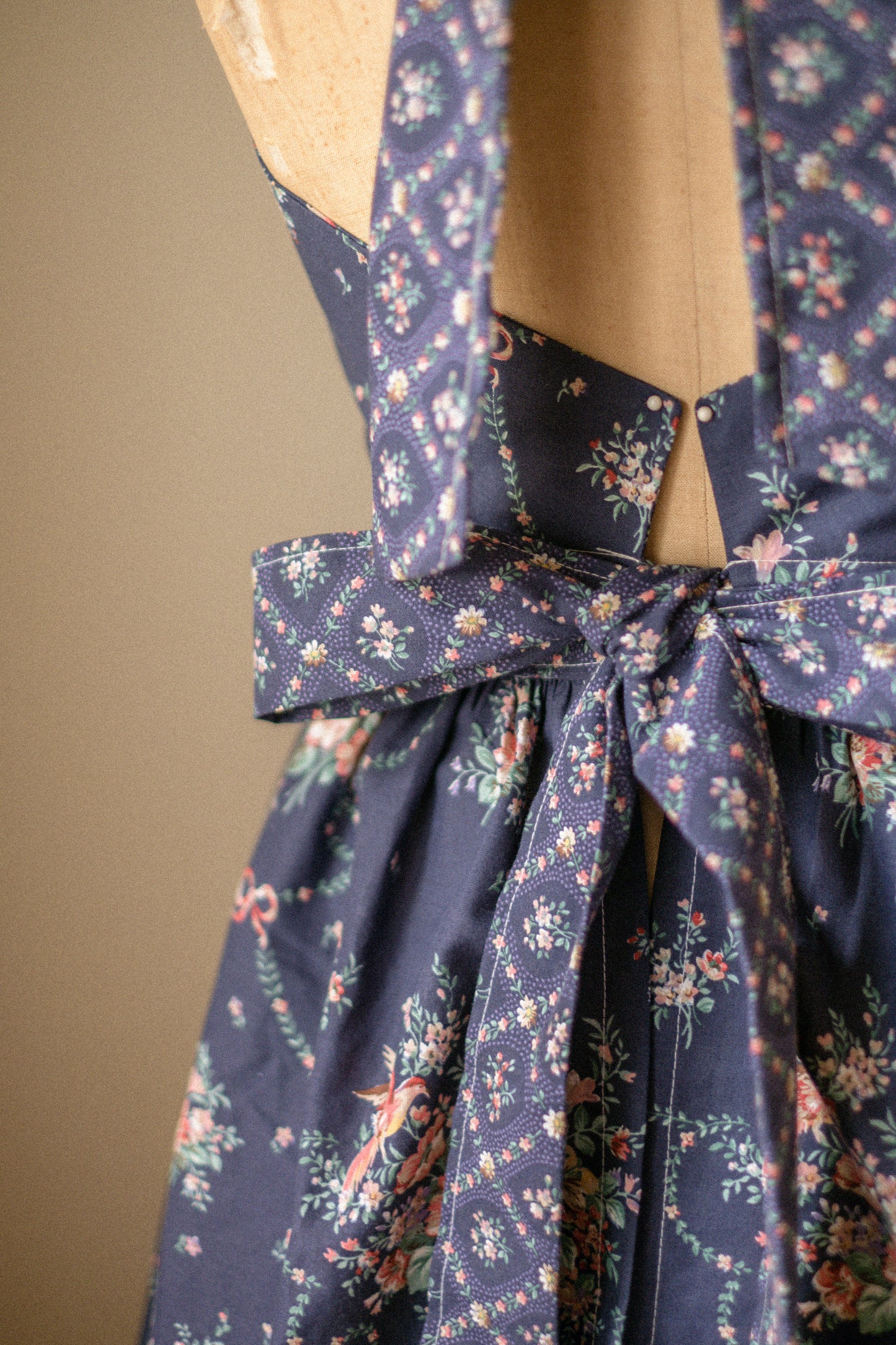 Handmade vintage inspired apron - mulberry