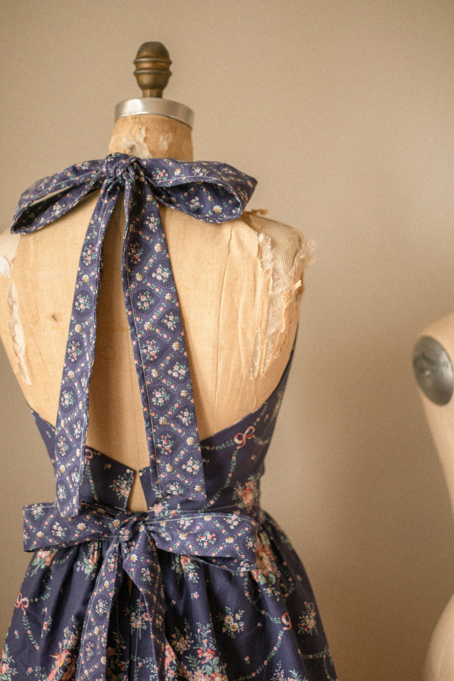 Handmade vintage inspired apron - mulberry