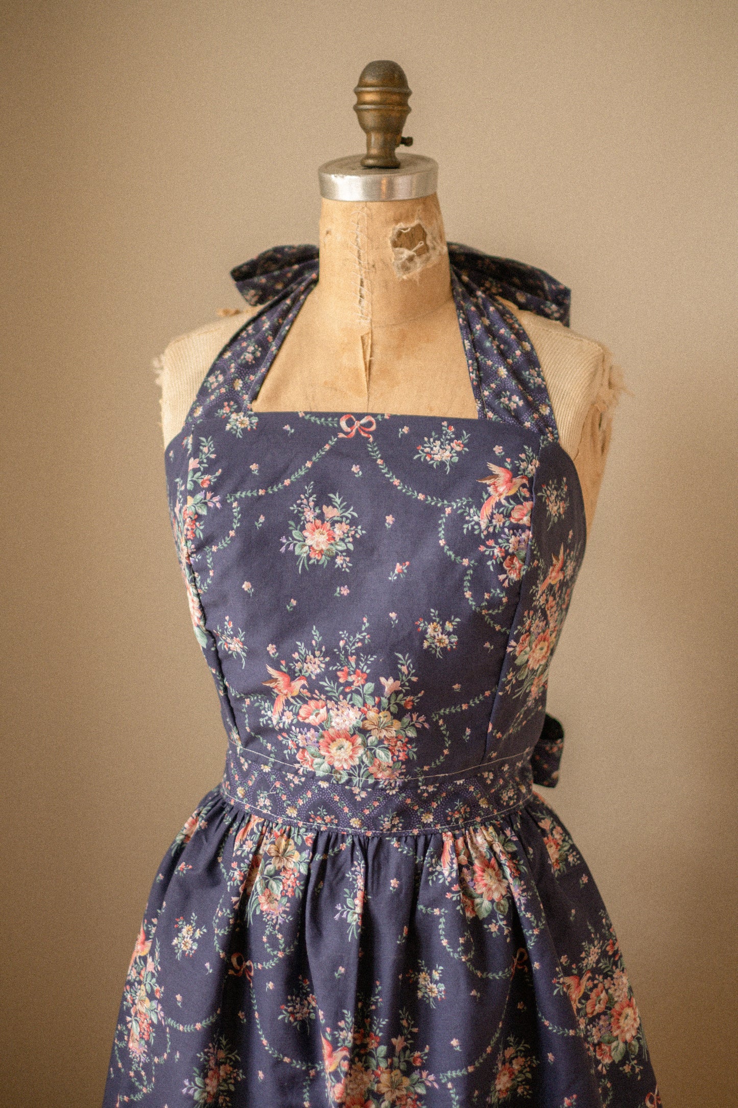 Handmade vintage inspired apron - mulberry