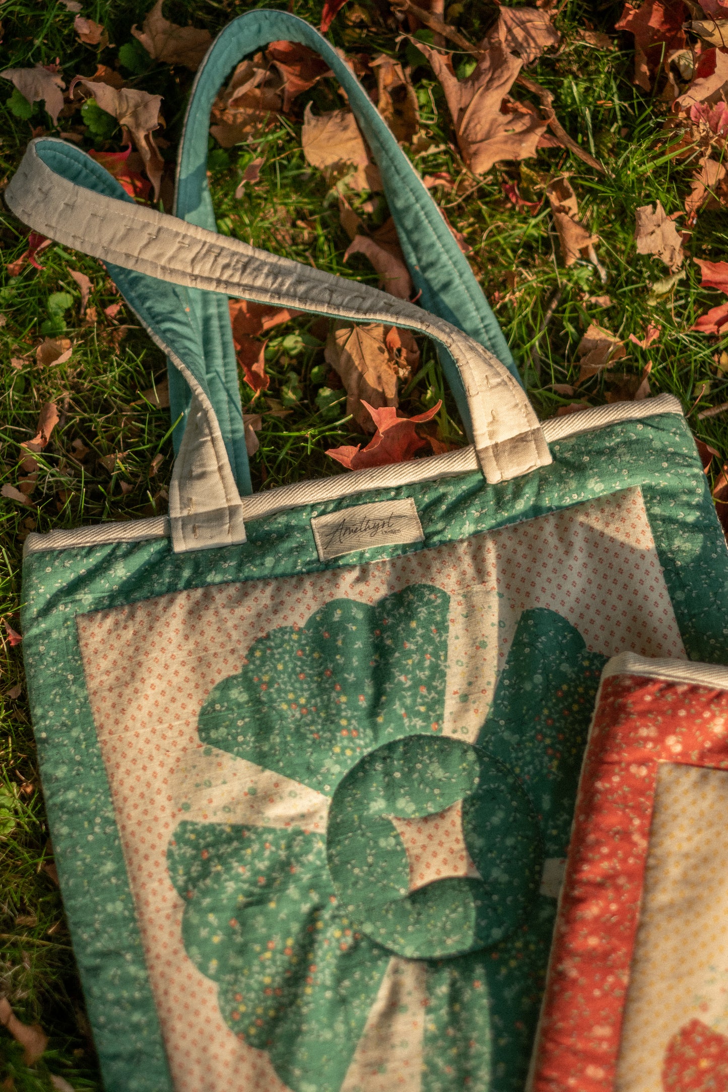 Handmade quilted mini tote bag - Patchwork