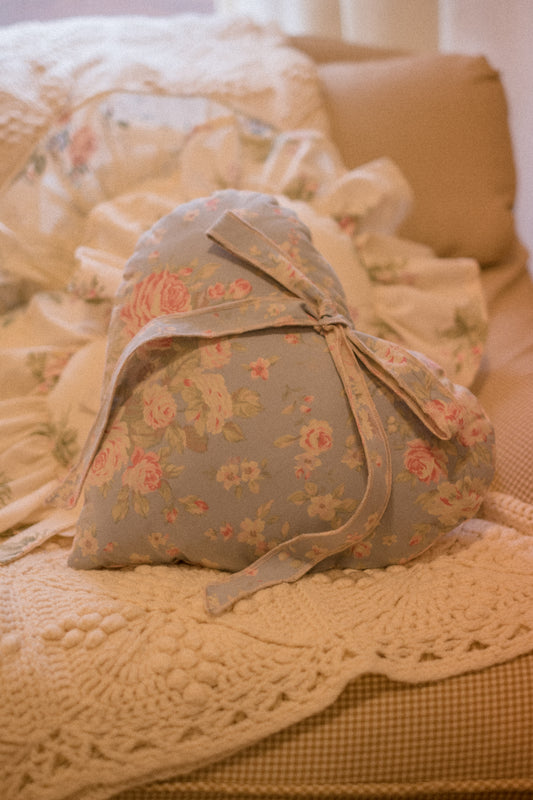 Handmade ruffled heart pillow - violet