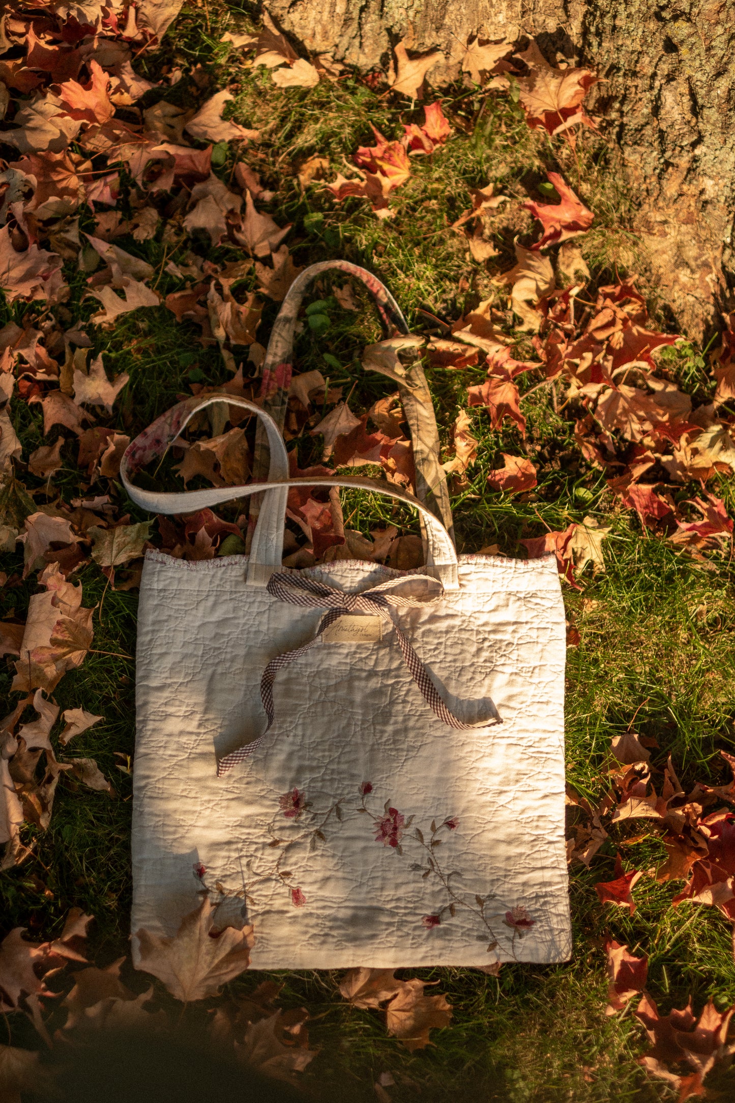 Handmade quilted mini tote bag - Melinda