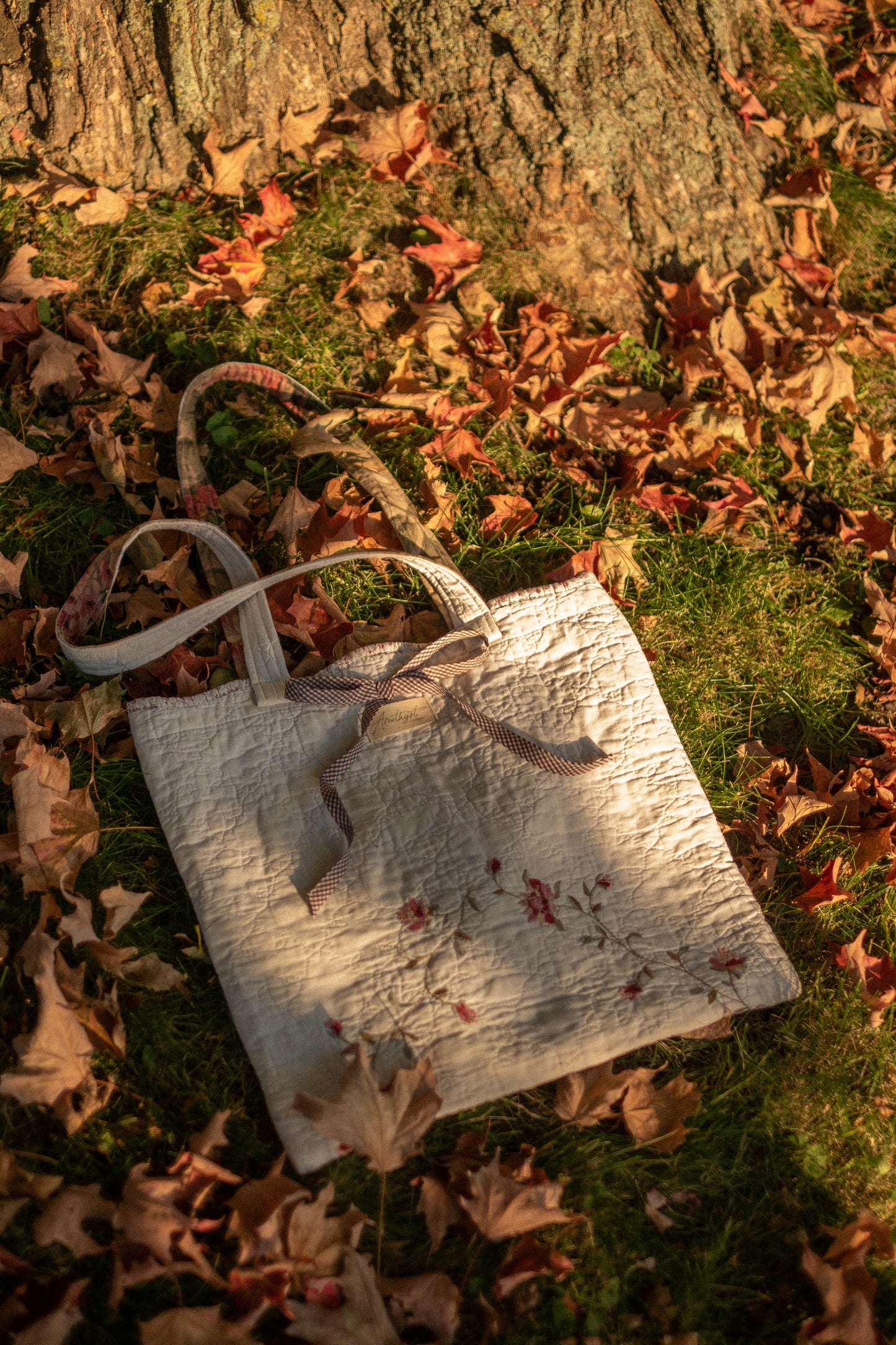 Handmade quilted mini tote bag - Melinda