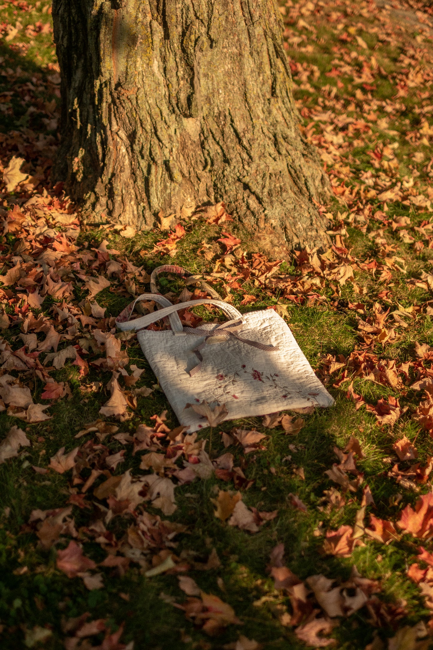 Handmade quilted mini tote bag - Melinda