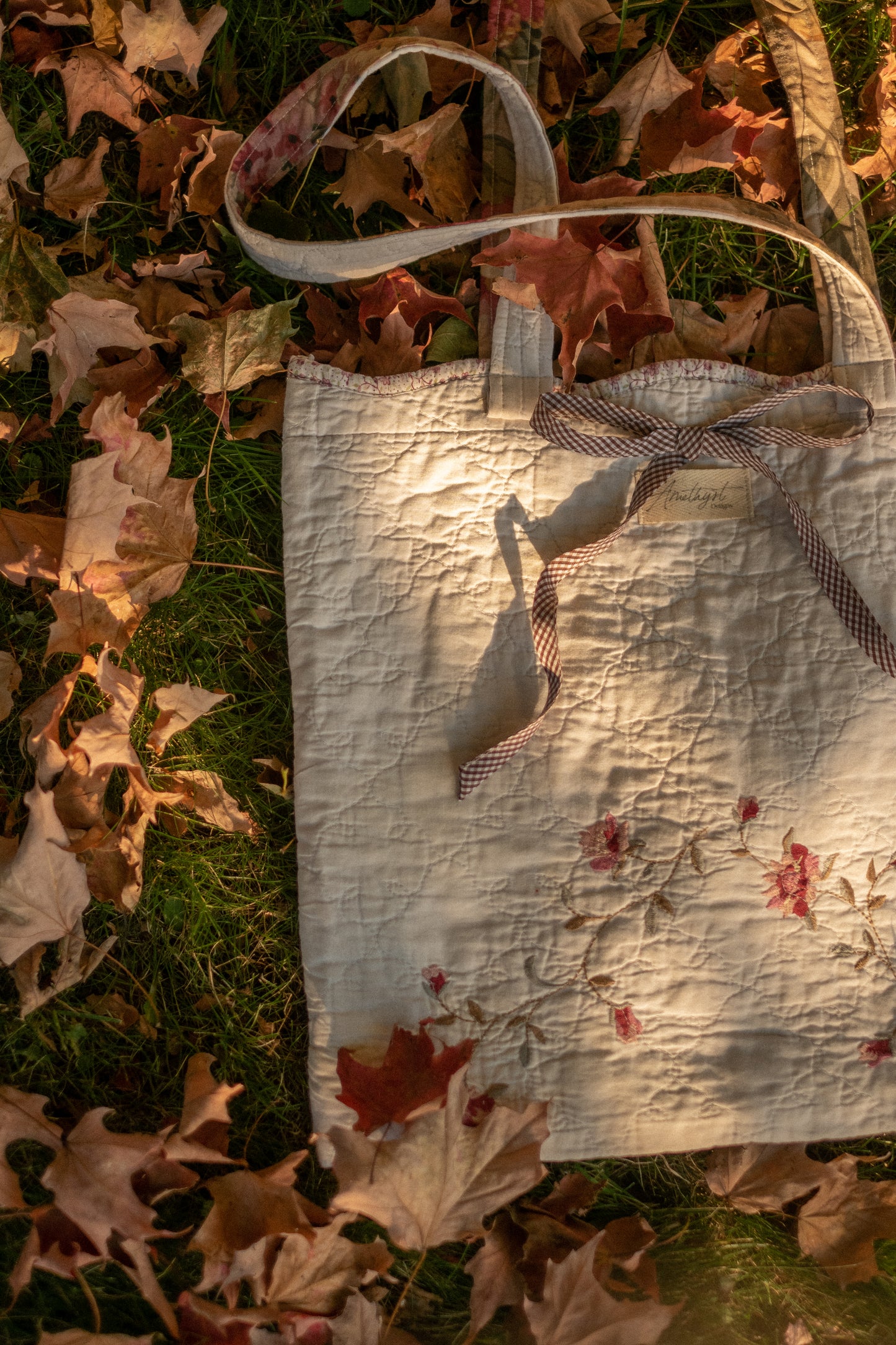 Handmade quilted mini tote bag - Melinda