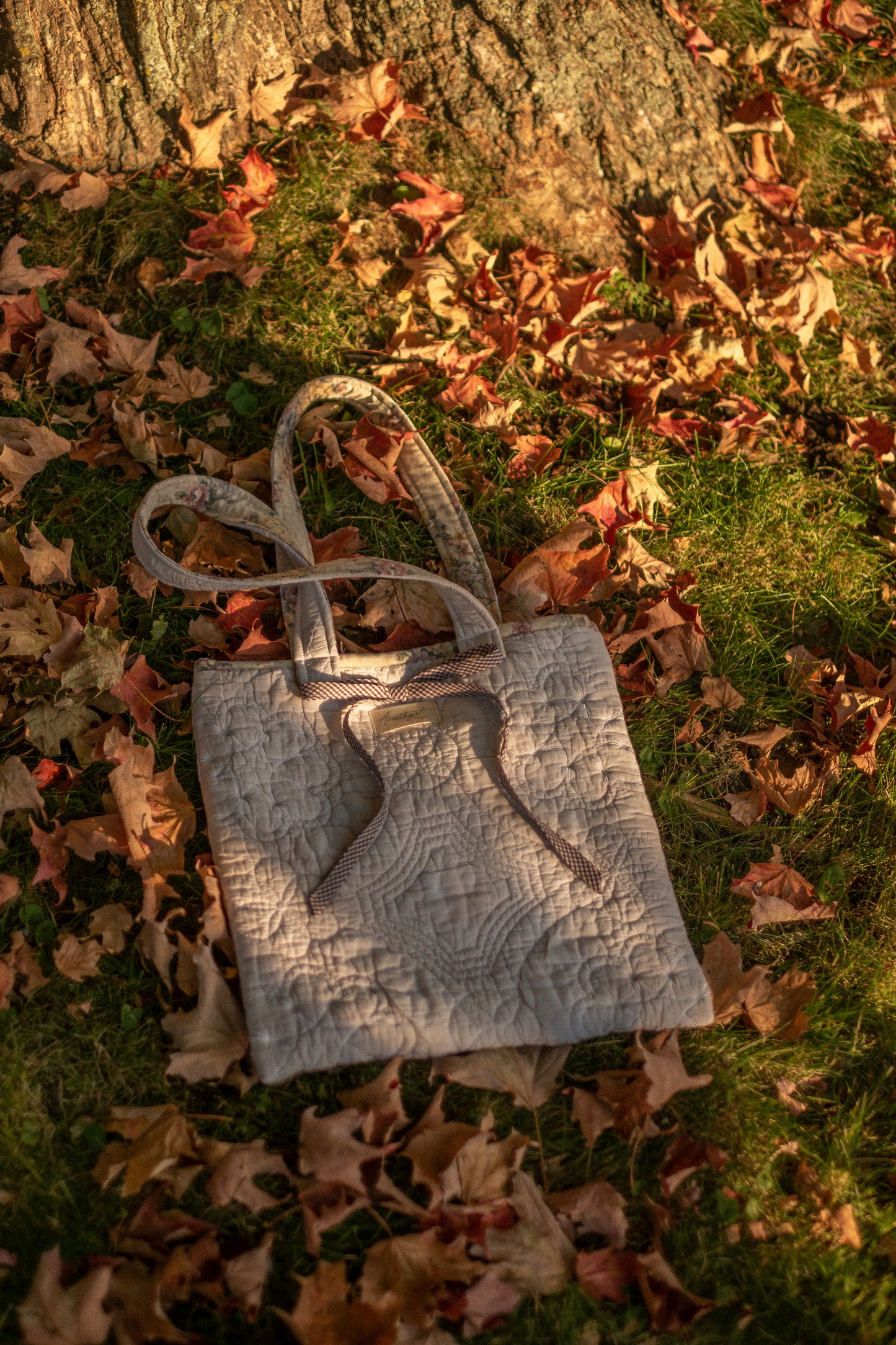 Handmade quilted mini tote bag - Maude