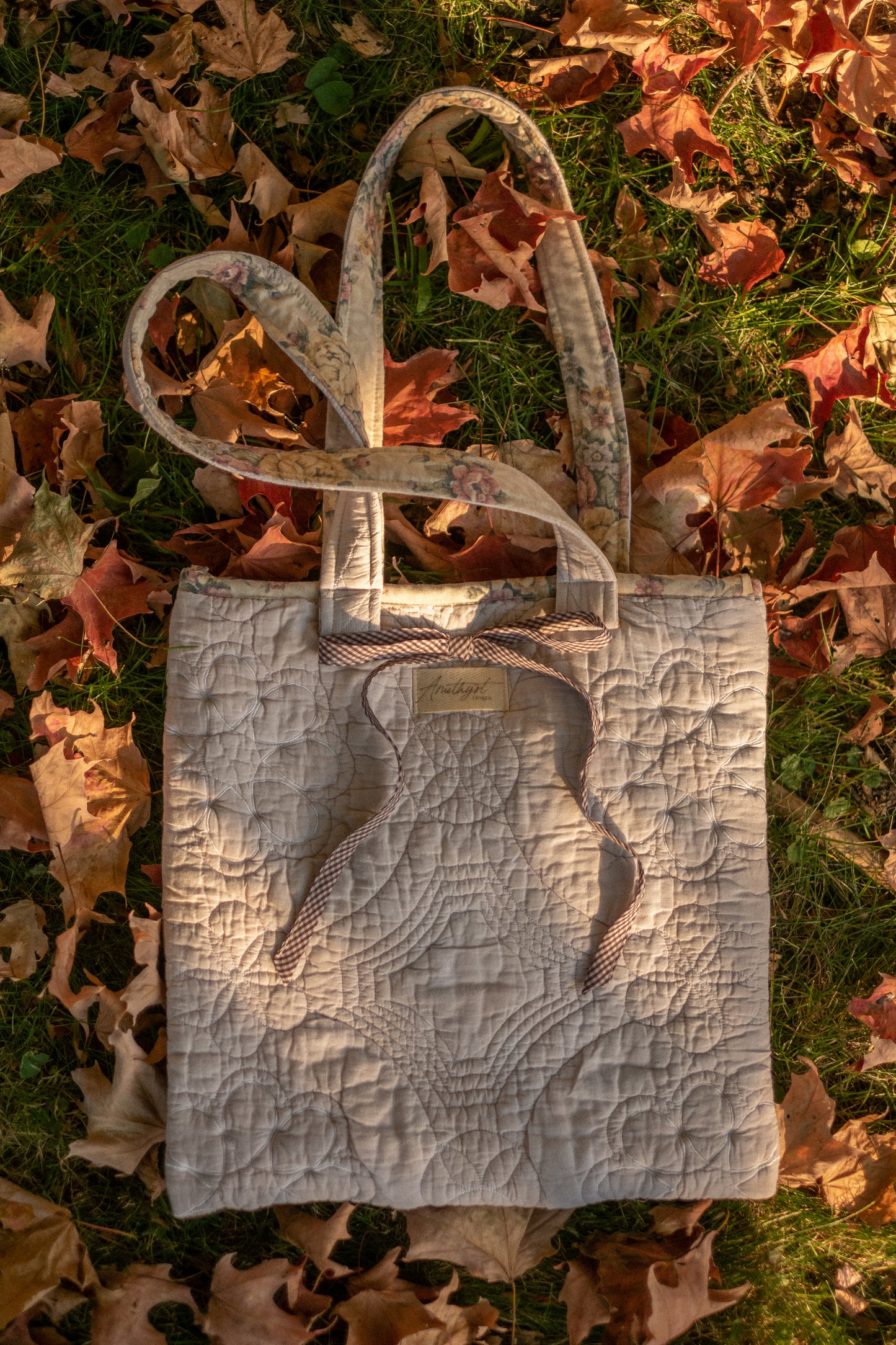 Handmade quilted mini tote bag - Maude