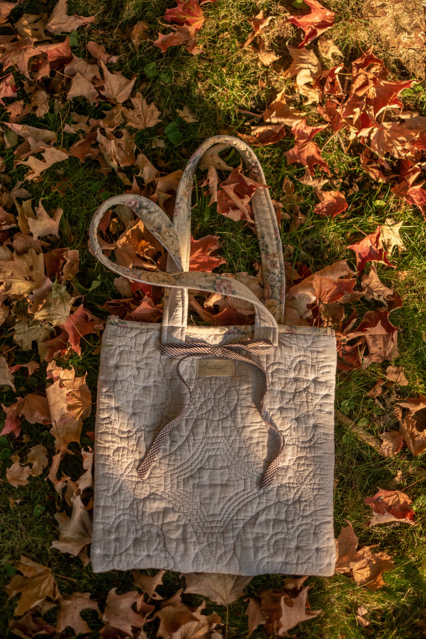 Handmade quilted mini tote bag - Maude