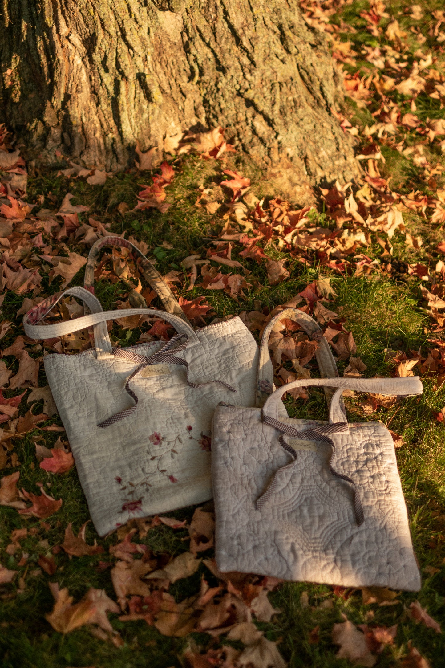 Handmade quilted mini tote bag - Maude