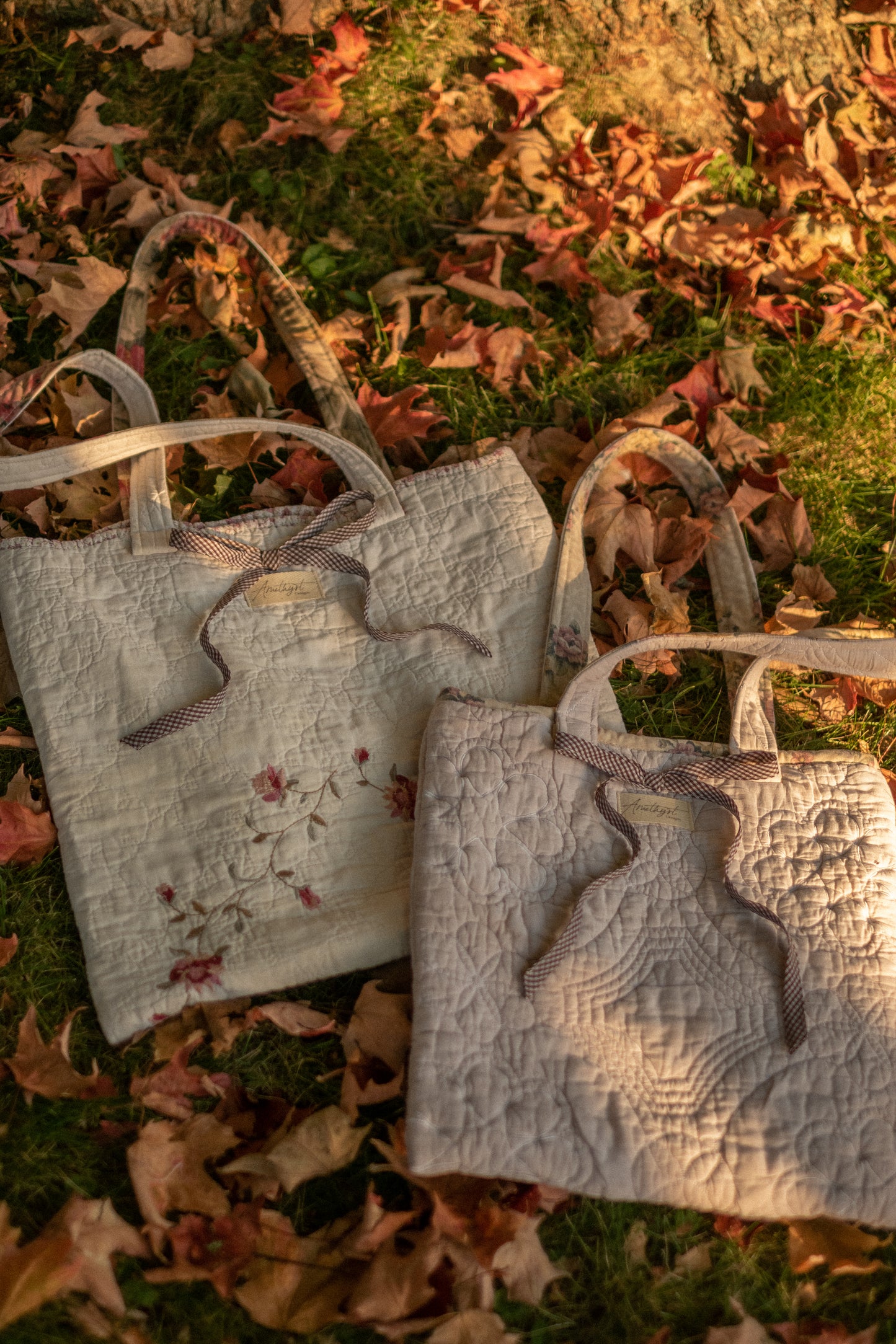 Handmade quilted mini tote bag - Maude