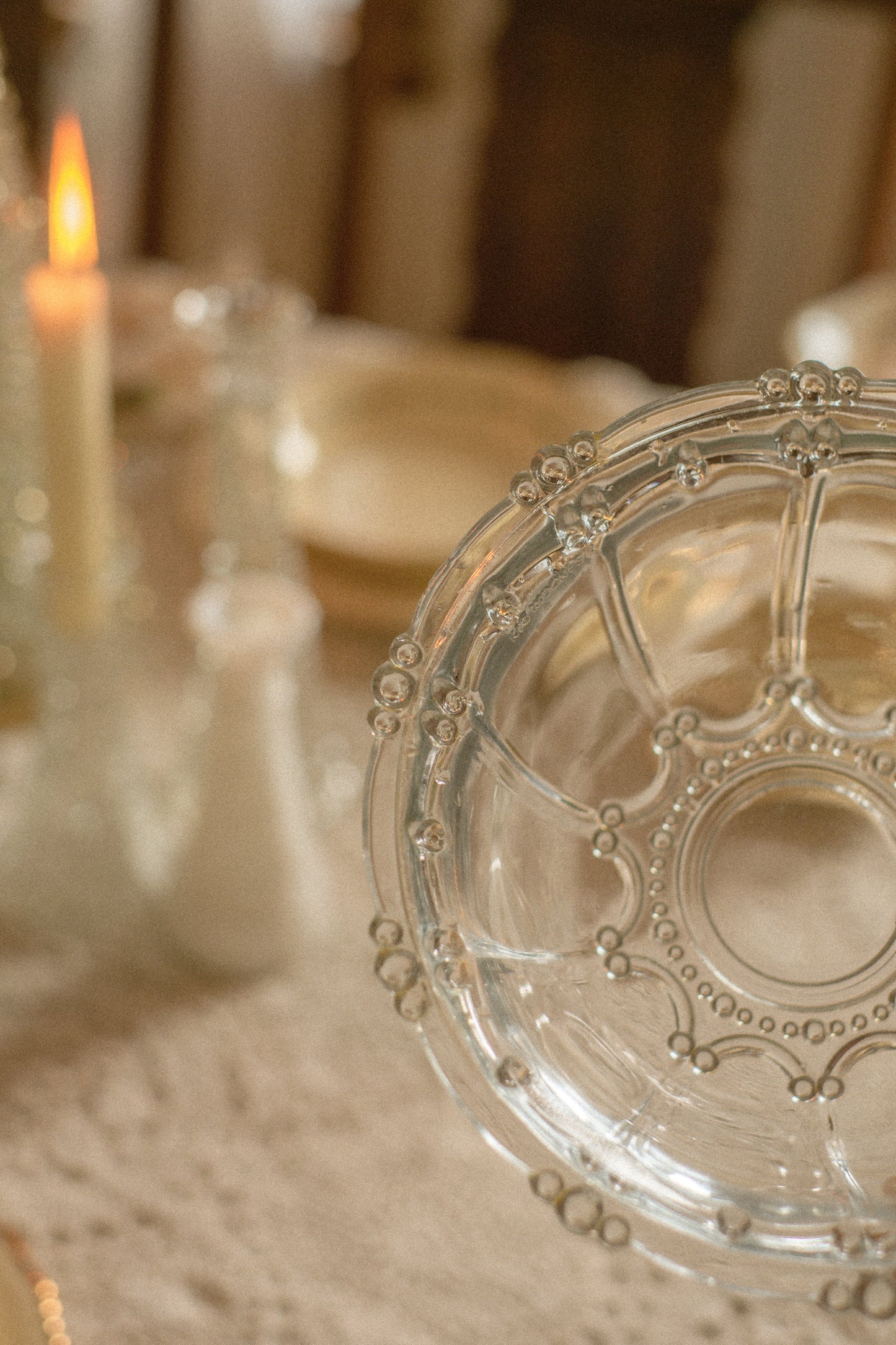 vintage glass snowflake bowl