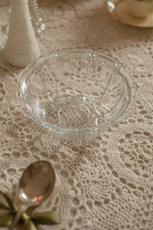 vintage glass snowflake bowl