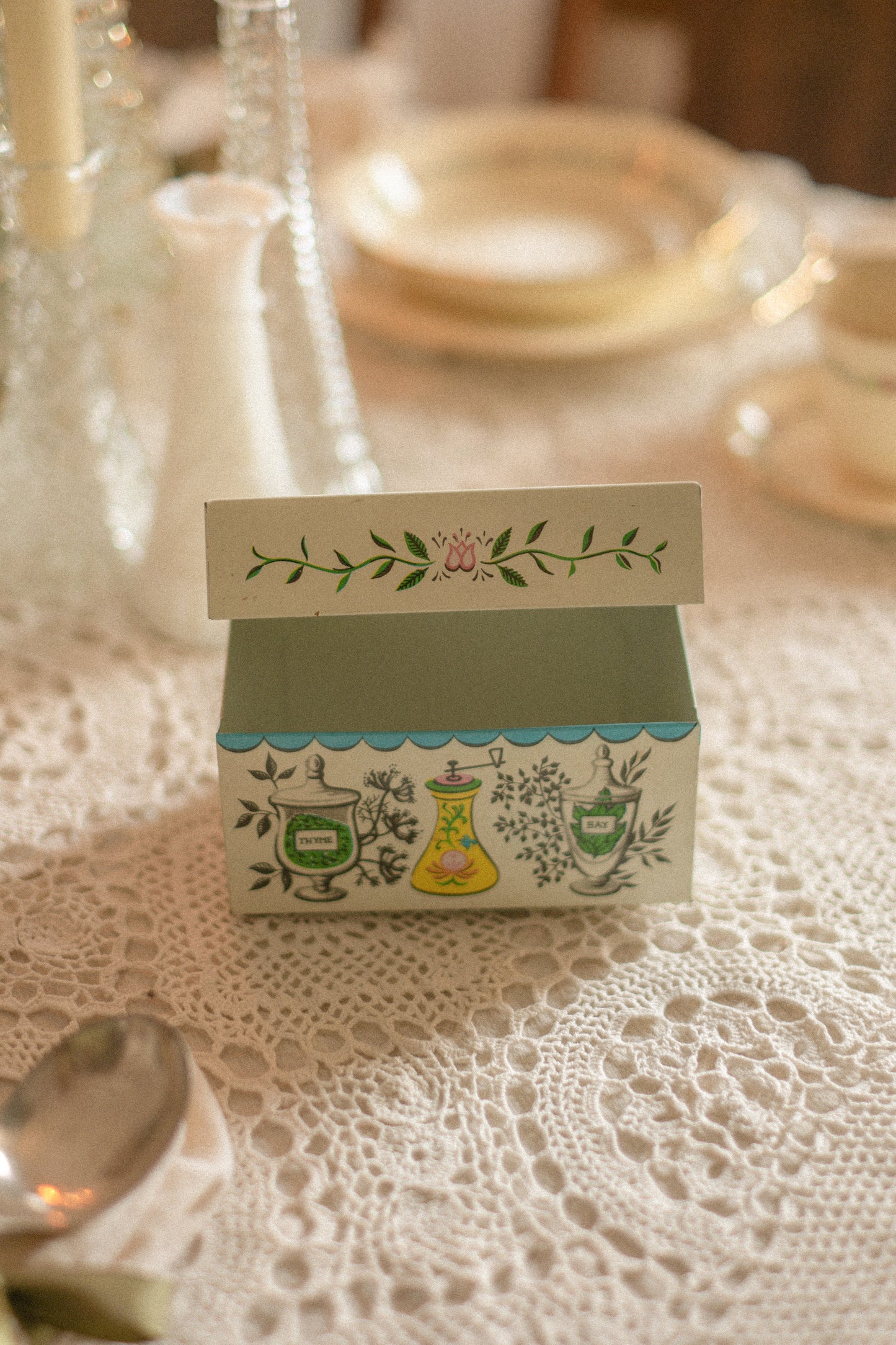 Vintage colourful recipe tin