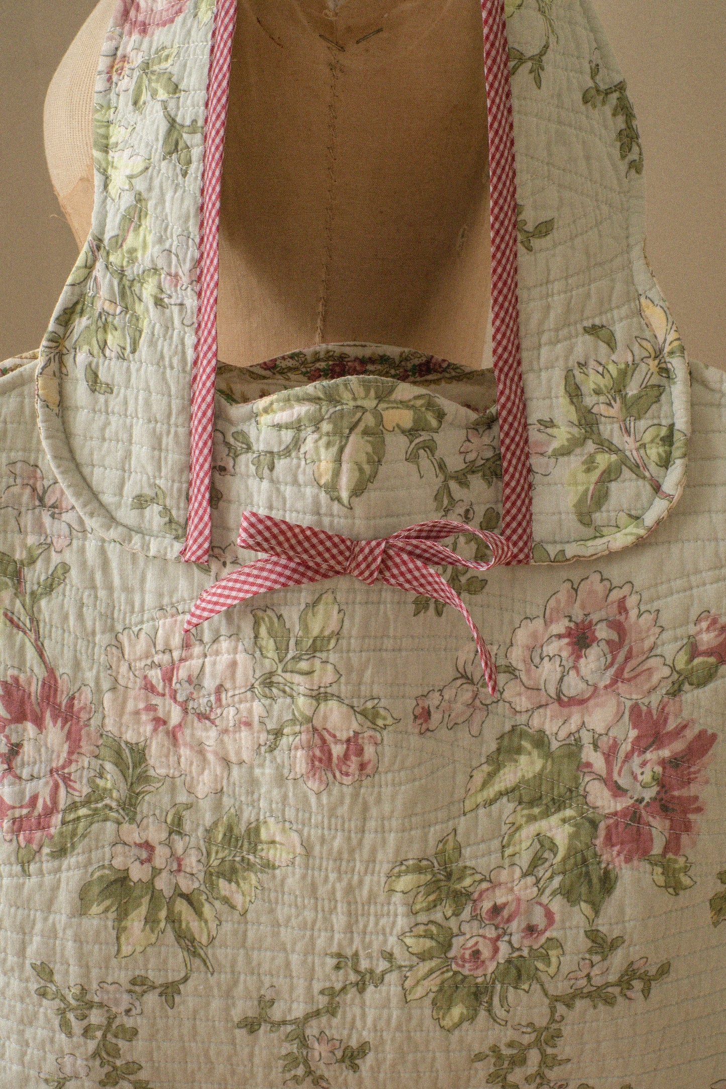 Handmade quilted reversible mini tote bag - cotton