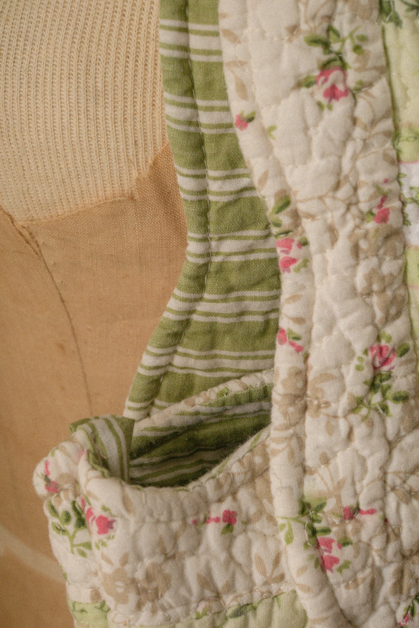 Handmade quilted mini tote bag - bonbon