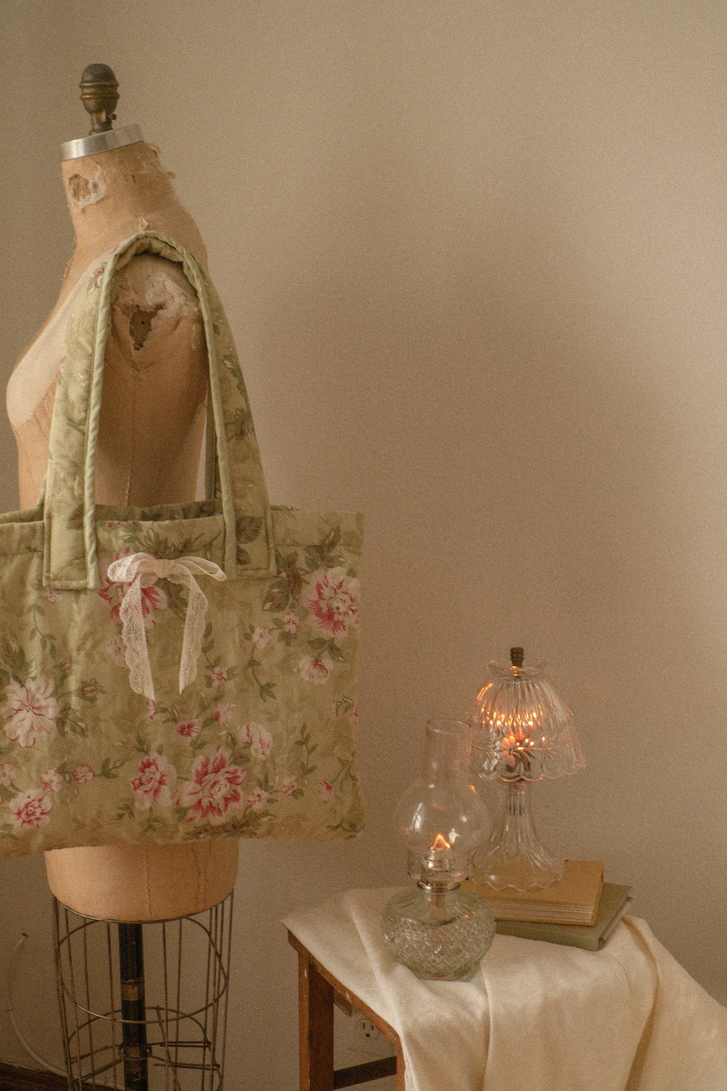 Handmade large quilted tote bag - Pear🍐