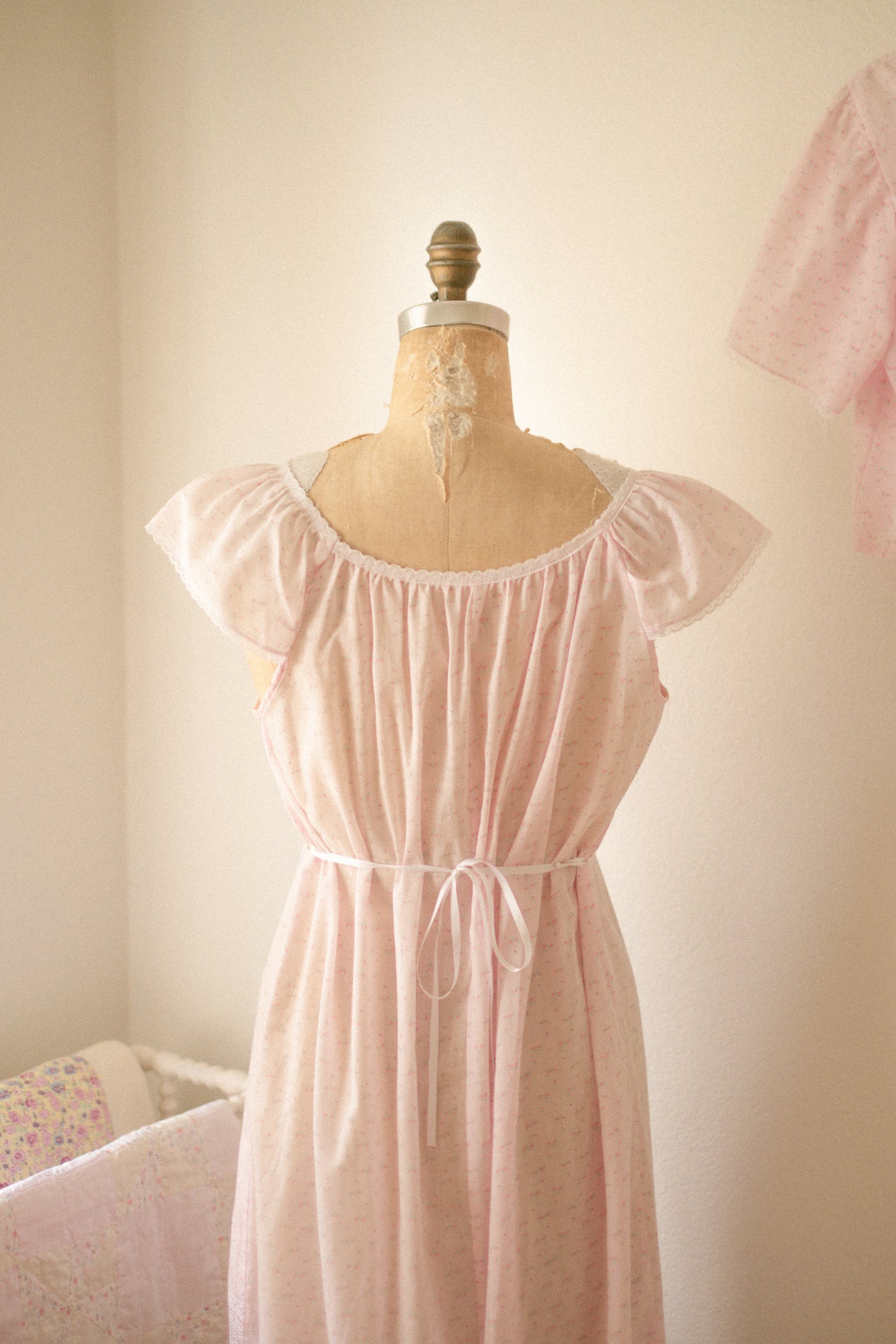 Vintage floral cotton Lacey pyjama dress ♡