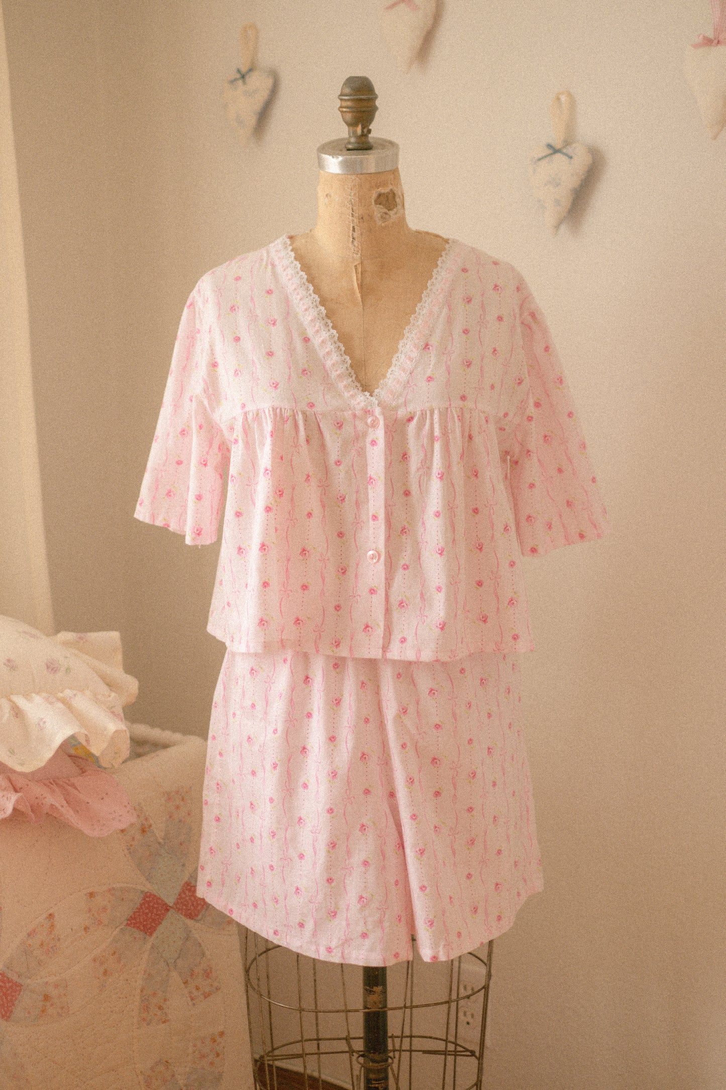 Vintage reworked cotton pyjama set♡