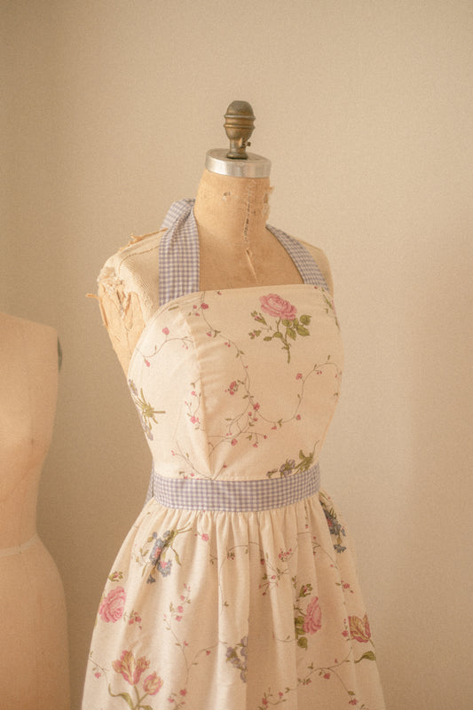 Handmade vintage apron set - petit jardin