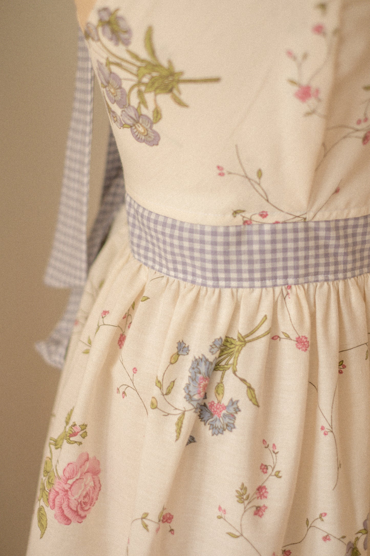 Handmade vintage apron set - petit jardin