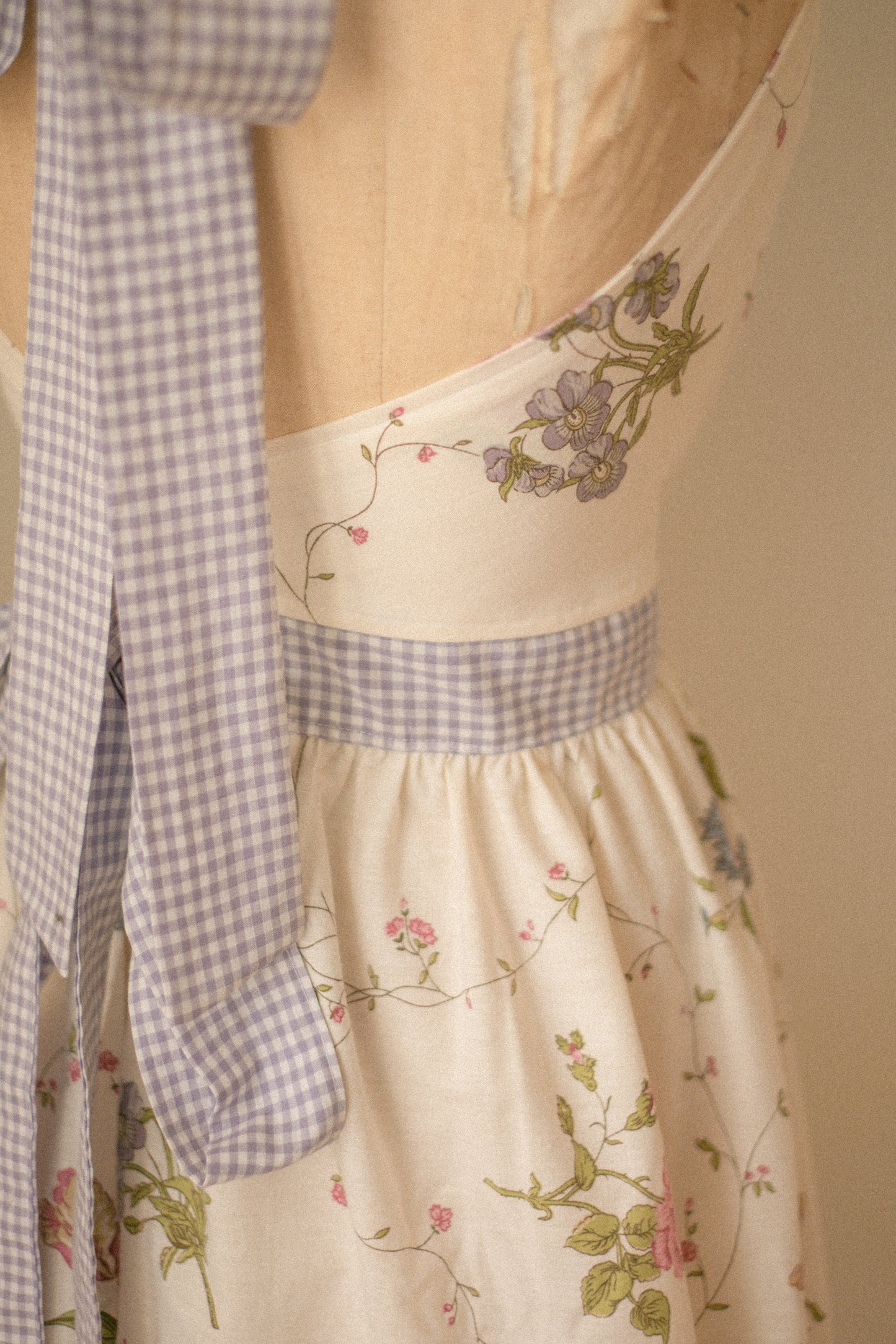 Handmade vintage apron set - petit jardin
