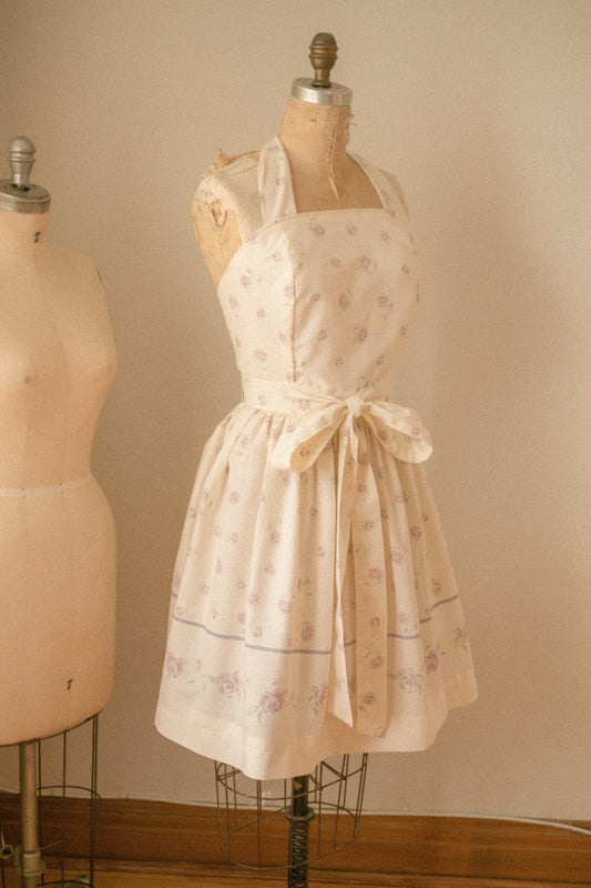 Handmade vintage apron set - rosette