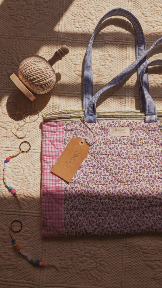 Handmade quilted reusable bag - barbie ♡