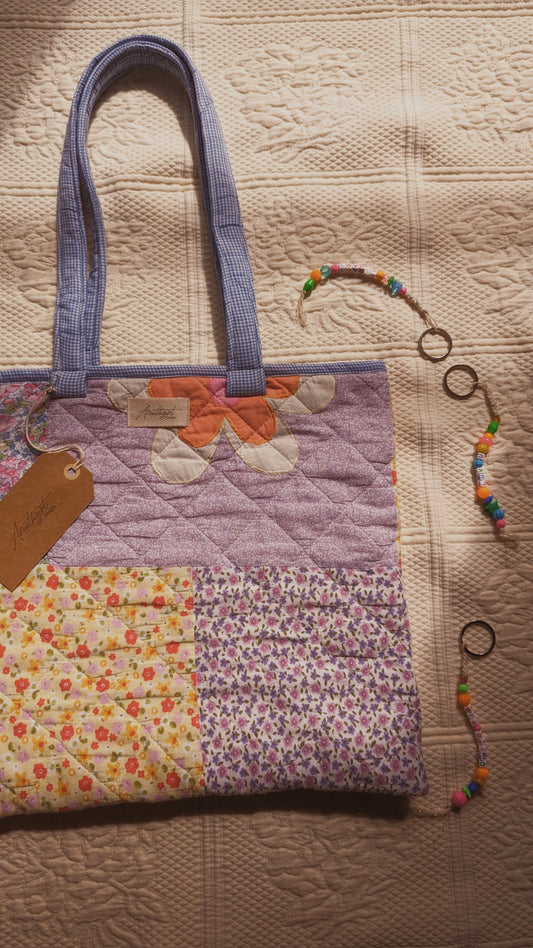 Handmade quilted reusable bag - becky ♡