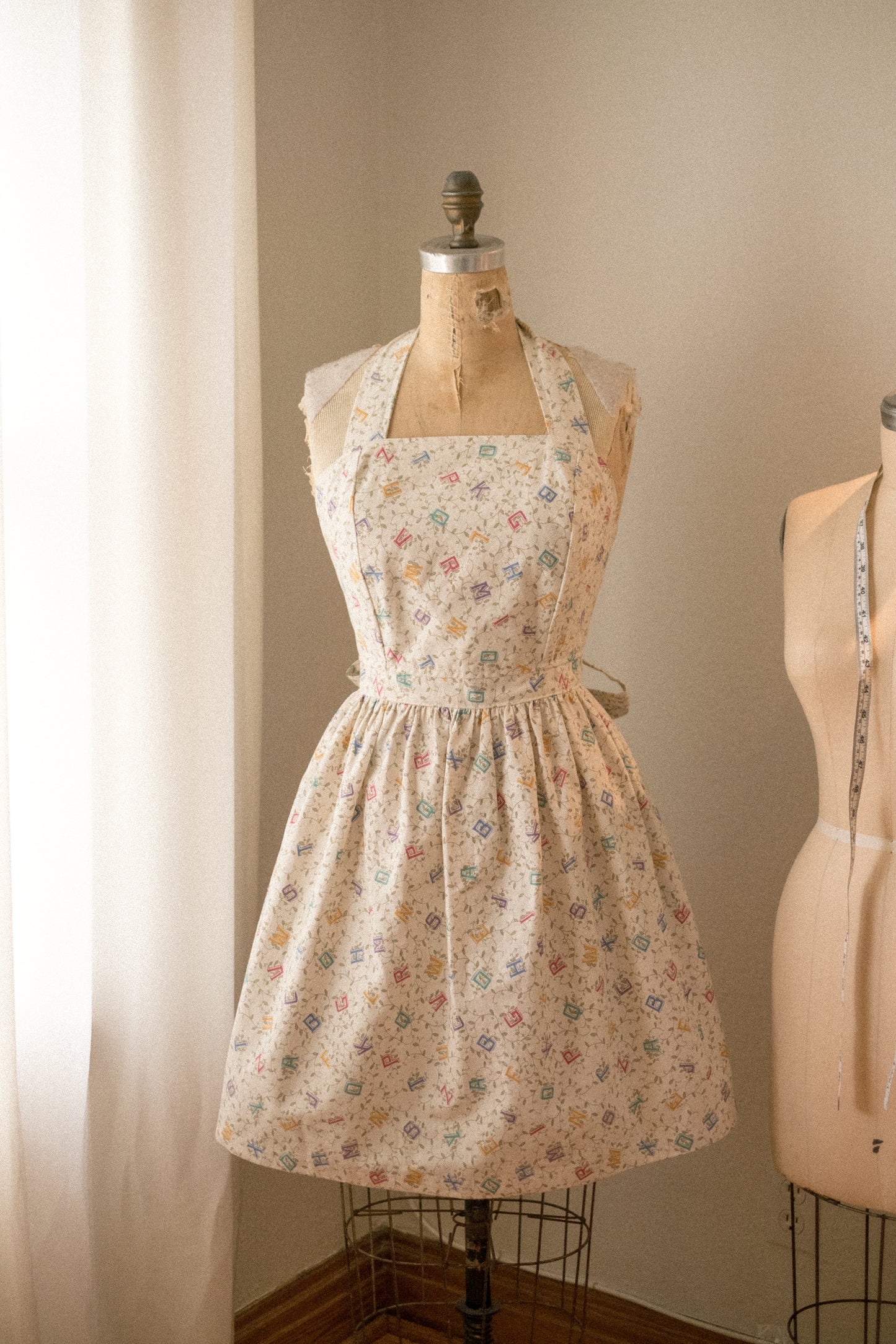 Handmade vintage inspired apron set - abc