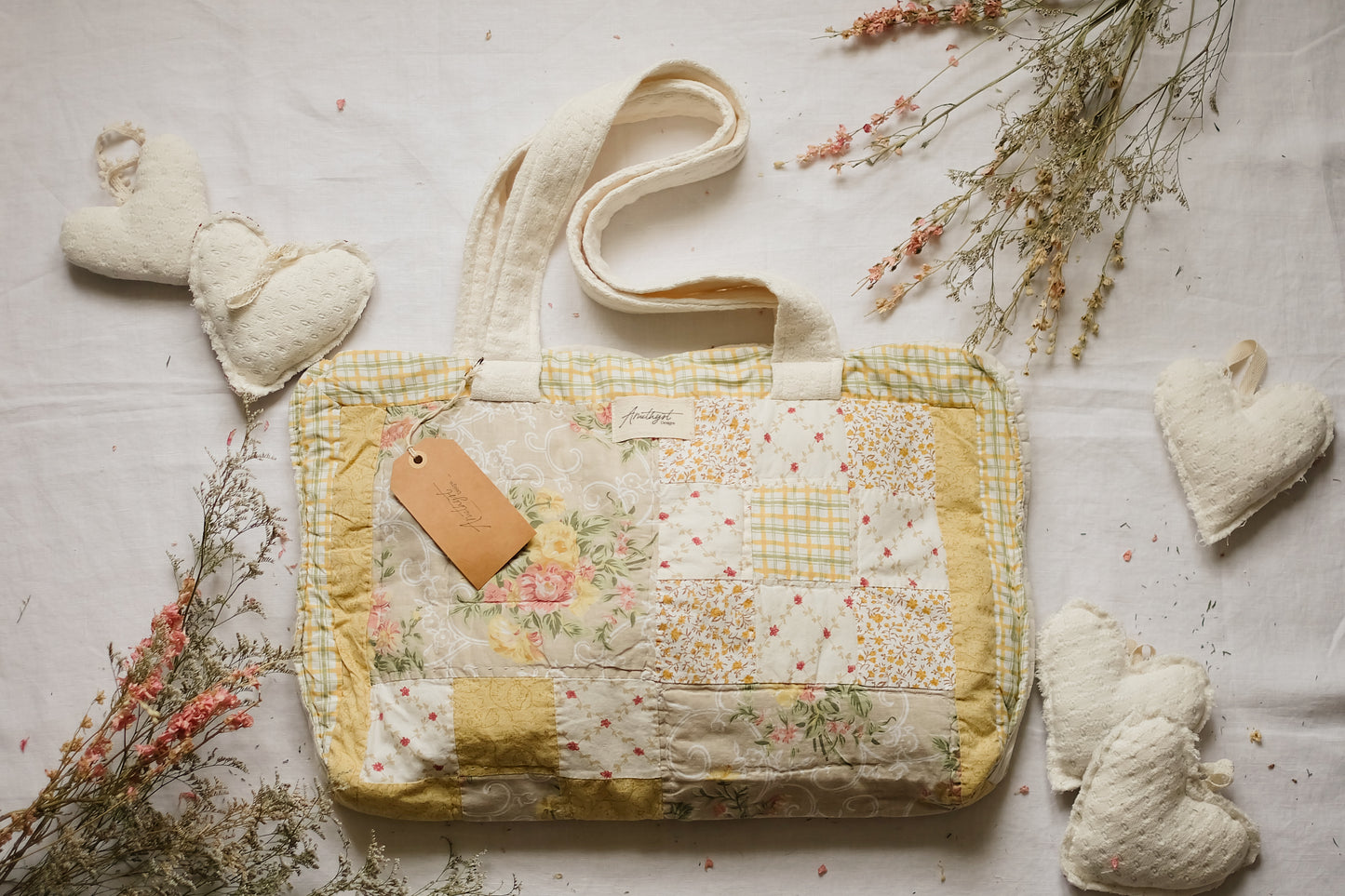 Handmade quilted reusable bag - Buttercup ♡