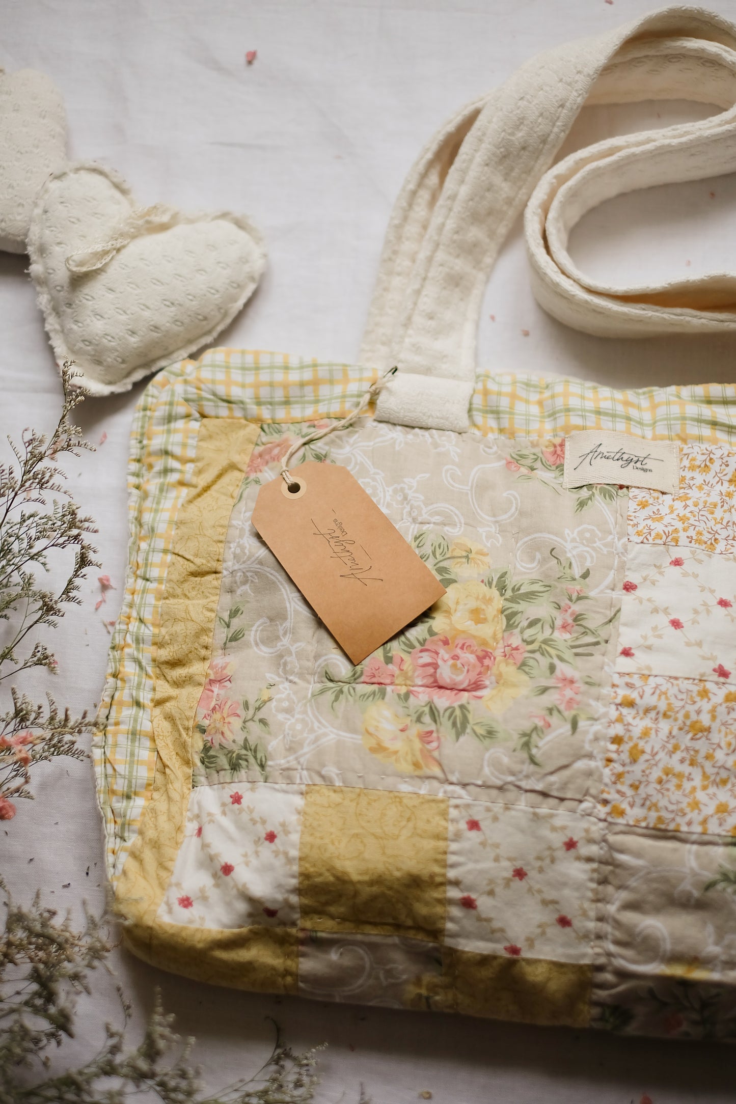 Handmade quilted reusable bag - Buttercup ♡
