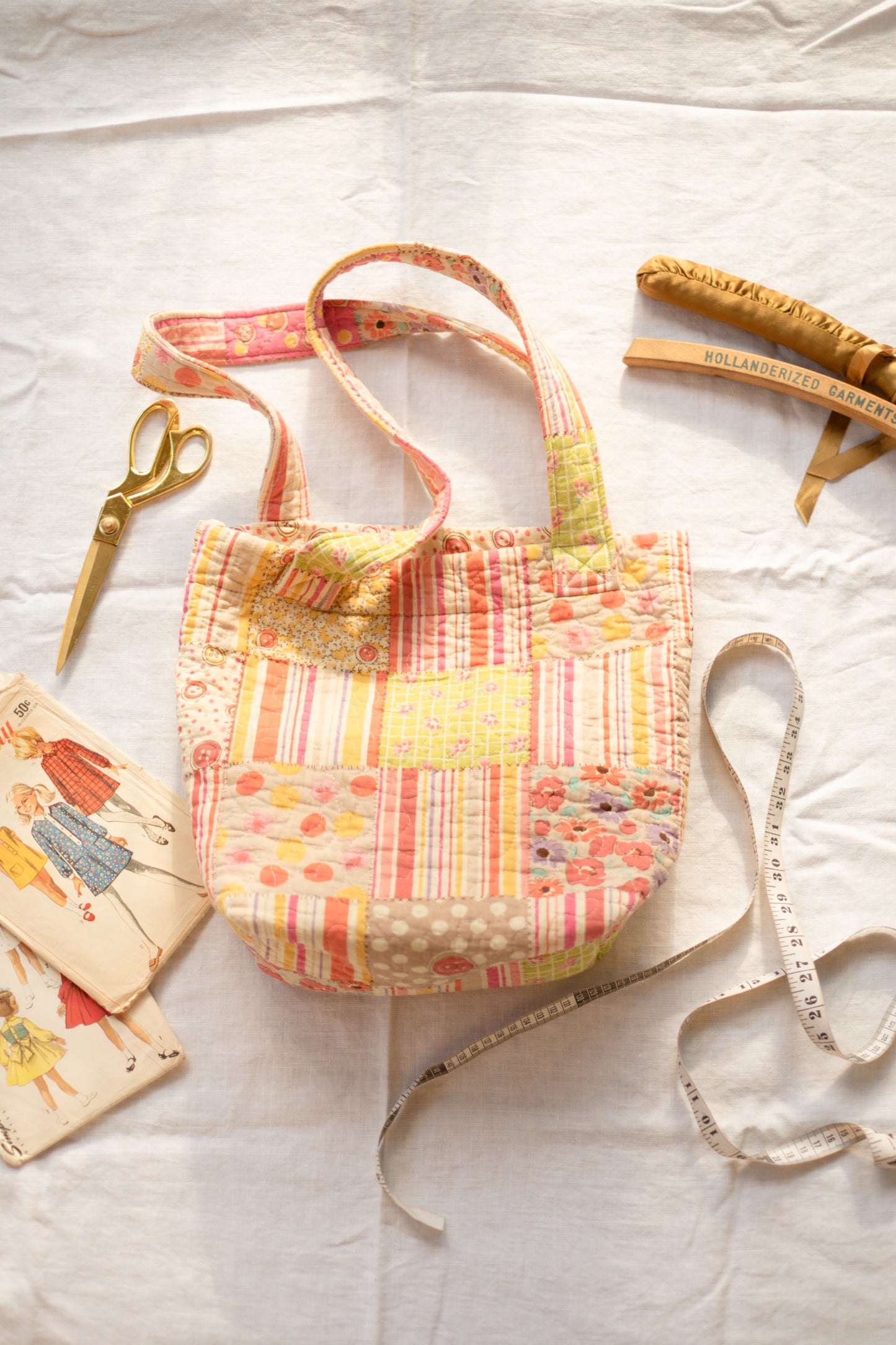 Handmade quilted reusable bags - needle & thread