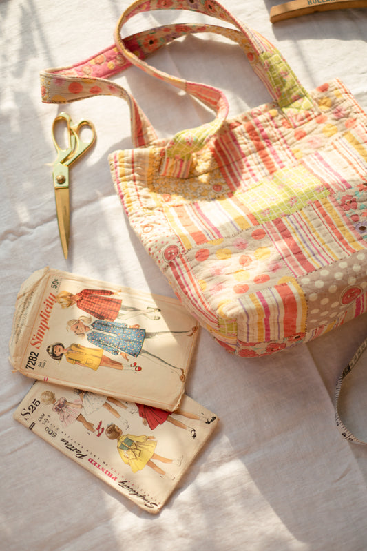 Handmade quilted reusable bags - needle & thread