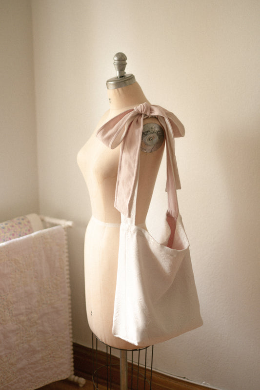 NEW♡ Handmade Ribbon slouchy tote bag - pinky promise