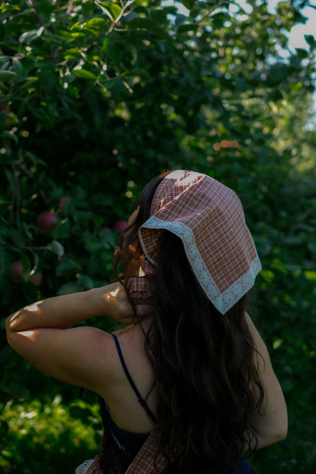 Handmade vintage cotton bandana - autumn plaid 🍂