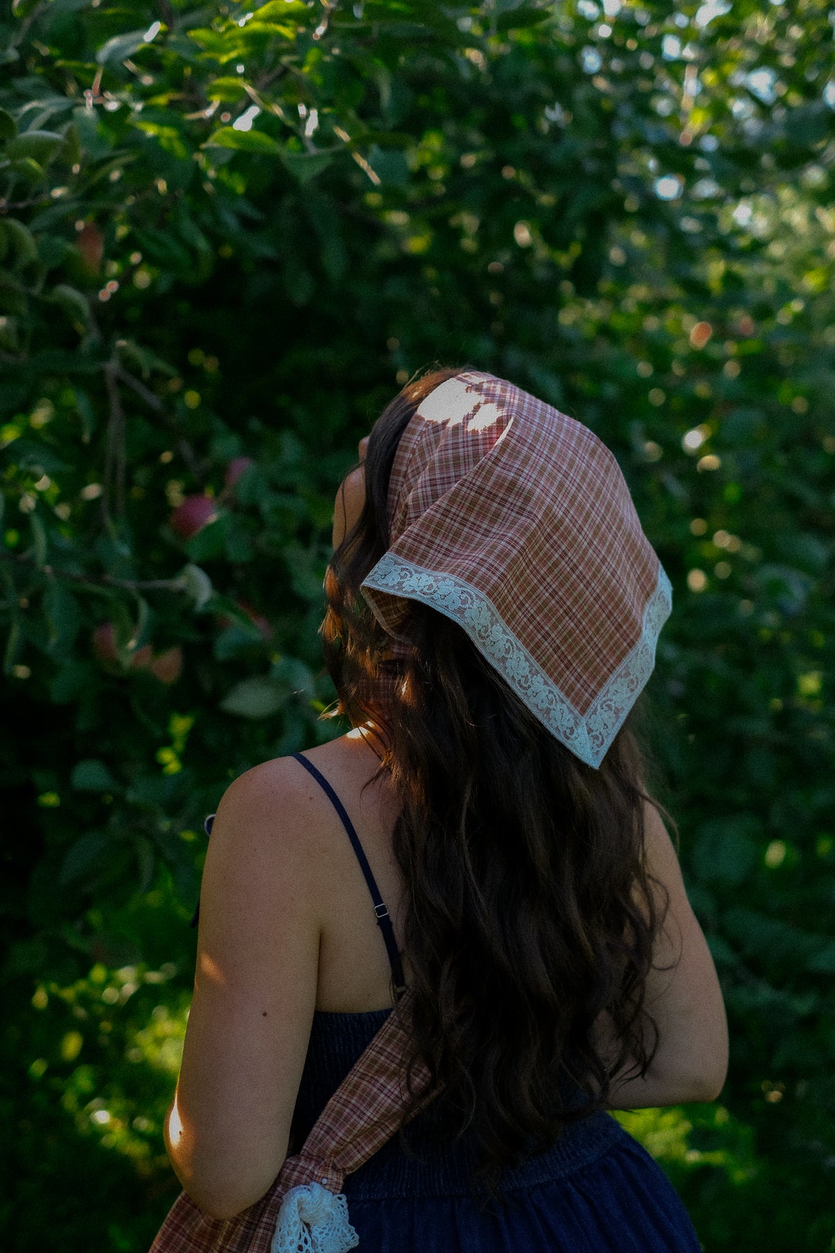 Handmade vintage cotton bandana - autumn plaid 🍂