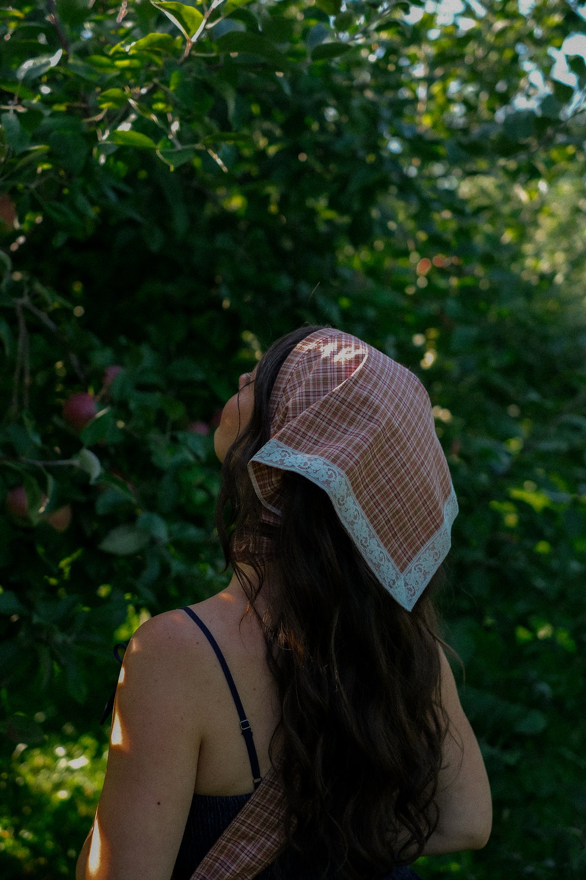 Handmade vintage cotton bandana - autumn plaid 🍂