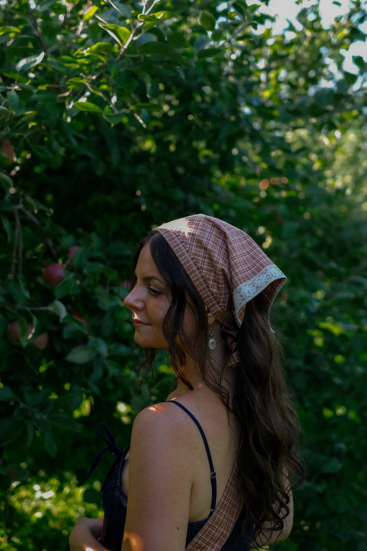 Handmade vintage cotton bandana - autumn plaid 🍂