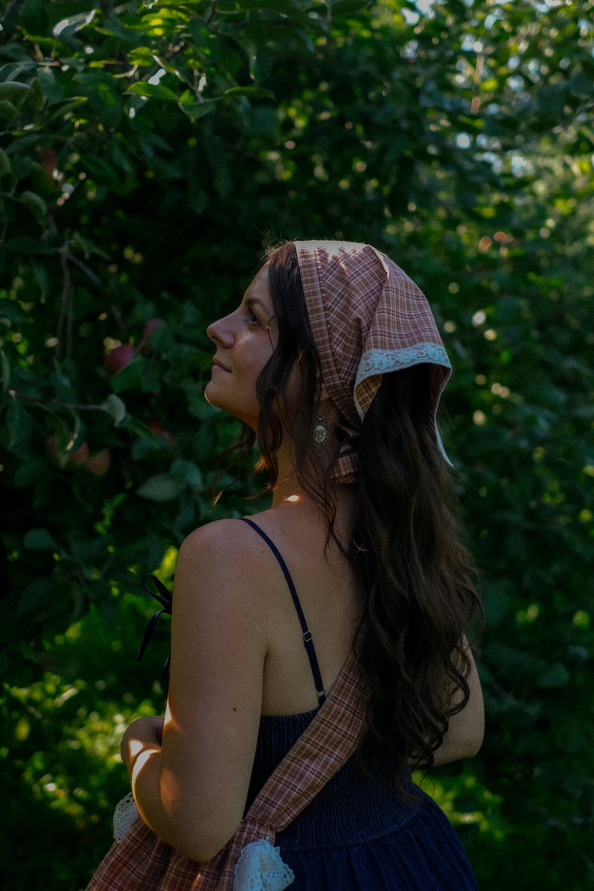 Handmade vintage cotton bandana - autumn plaid 🍂