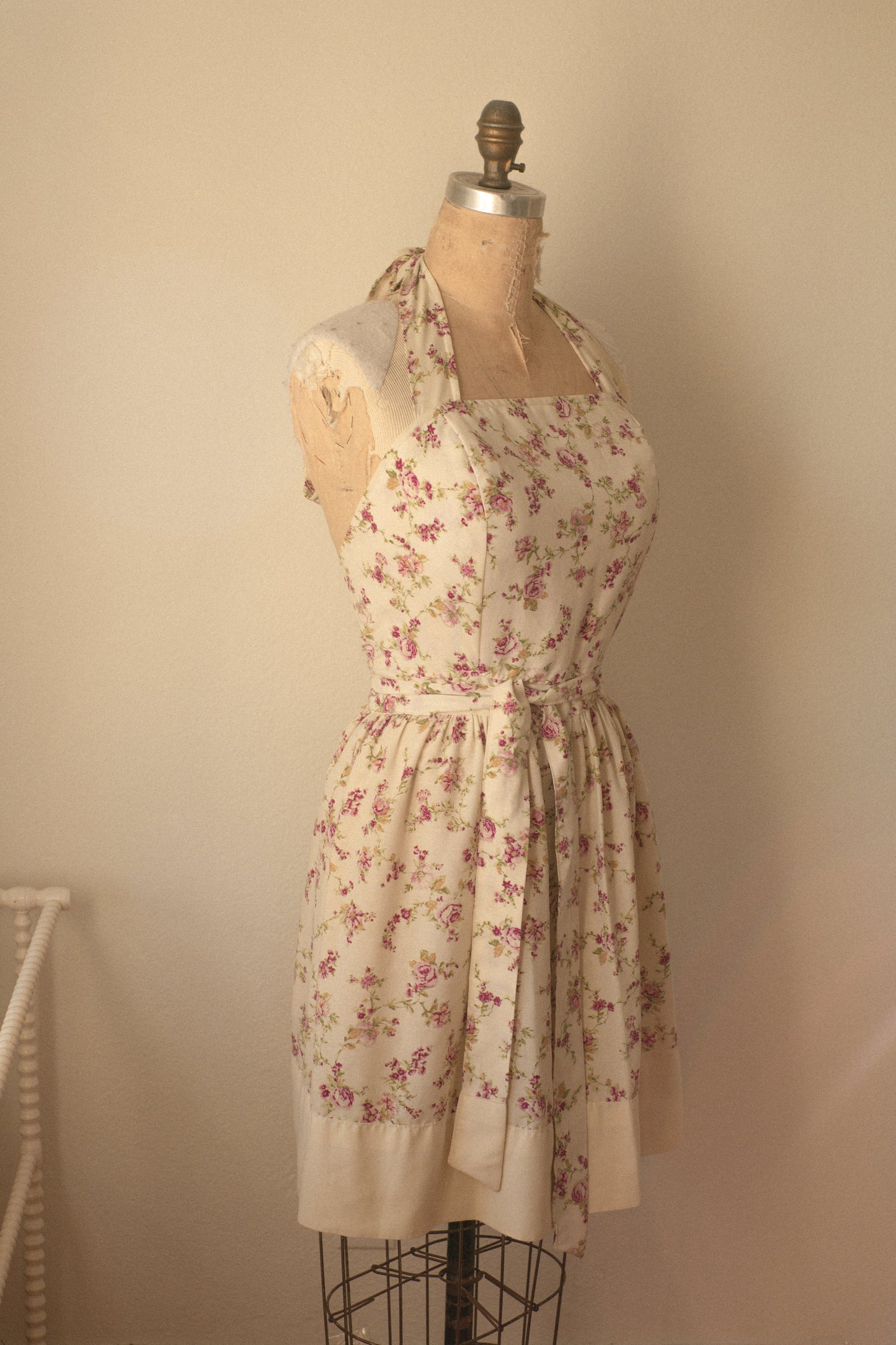 Handmade vintage floral apron set - Love letters