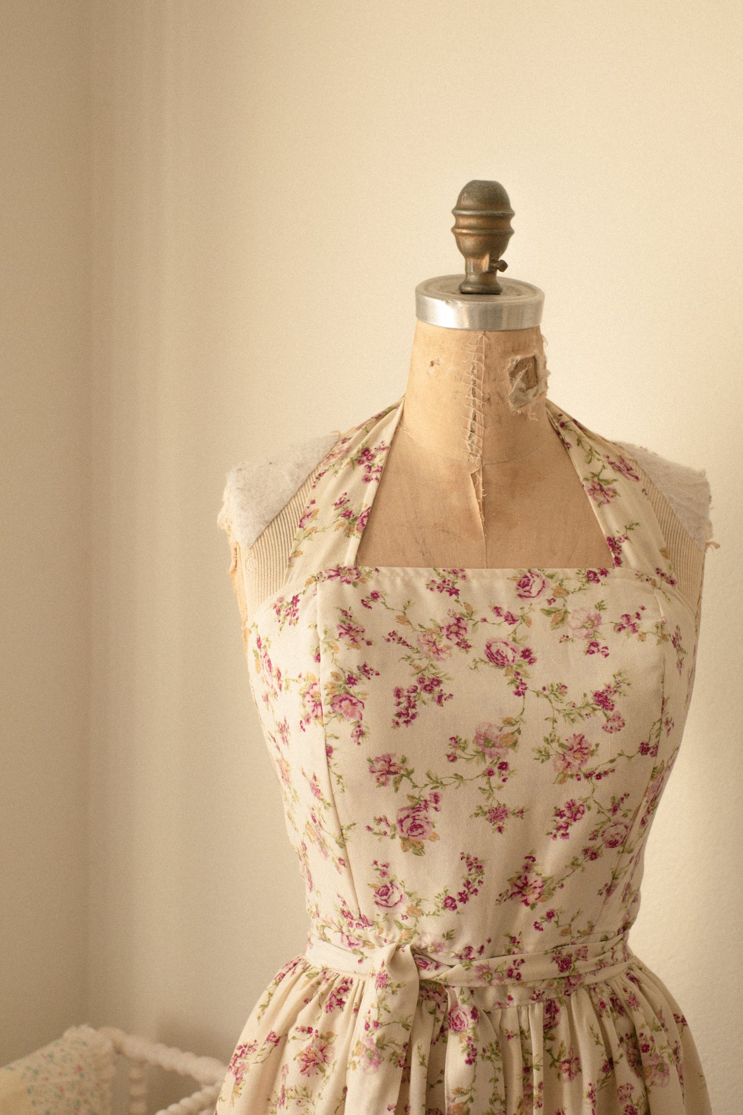 Handmade vintage floral apron set - Love letters
