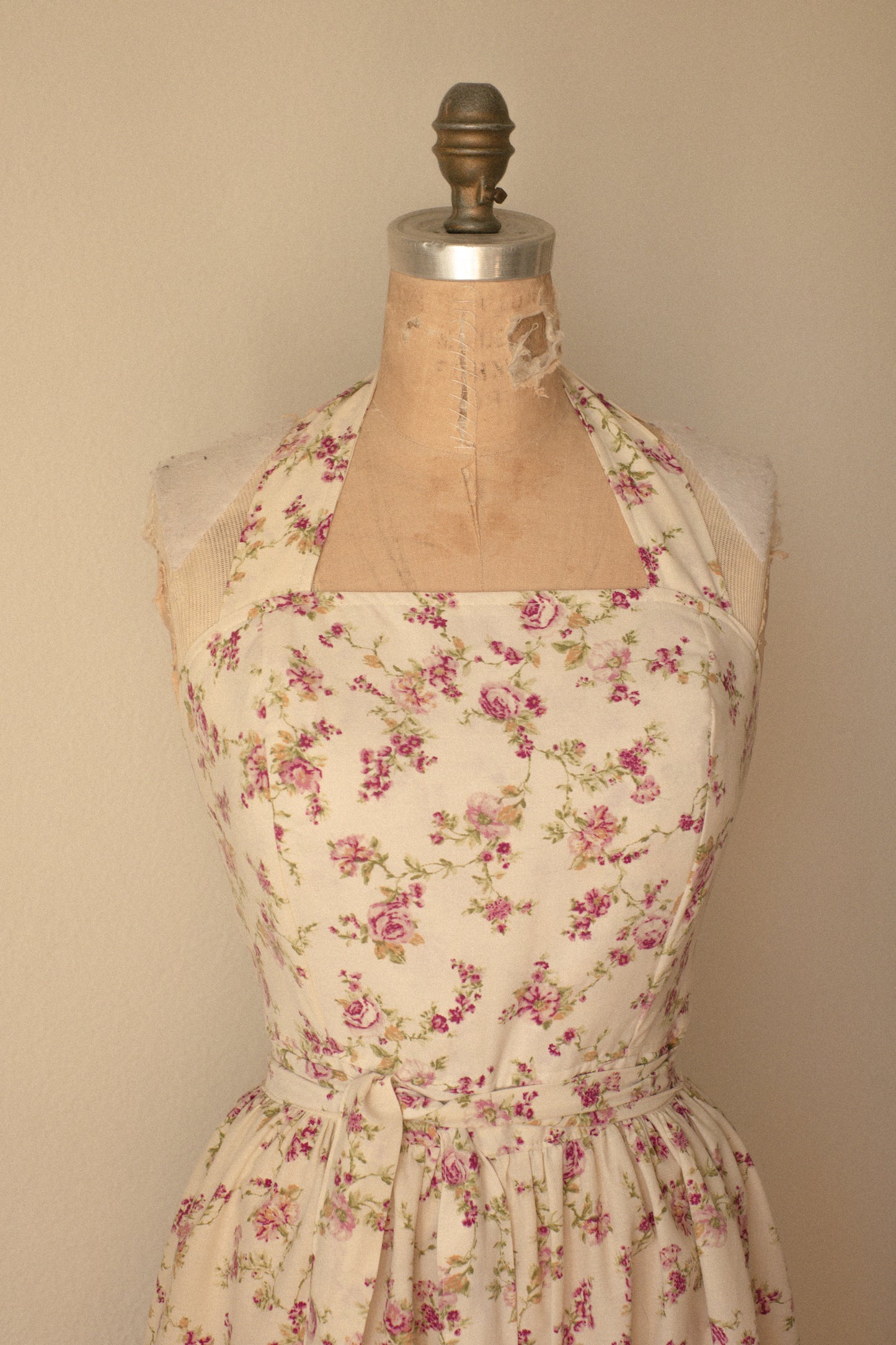 Handmade vintage floral apron set - Love letters