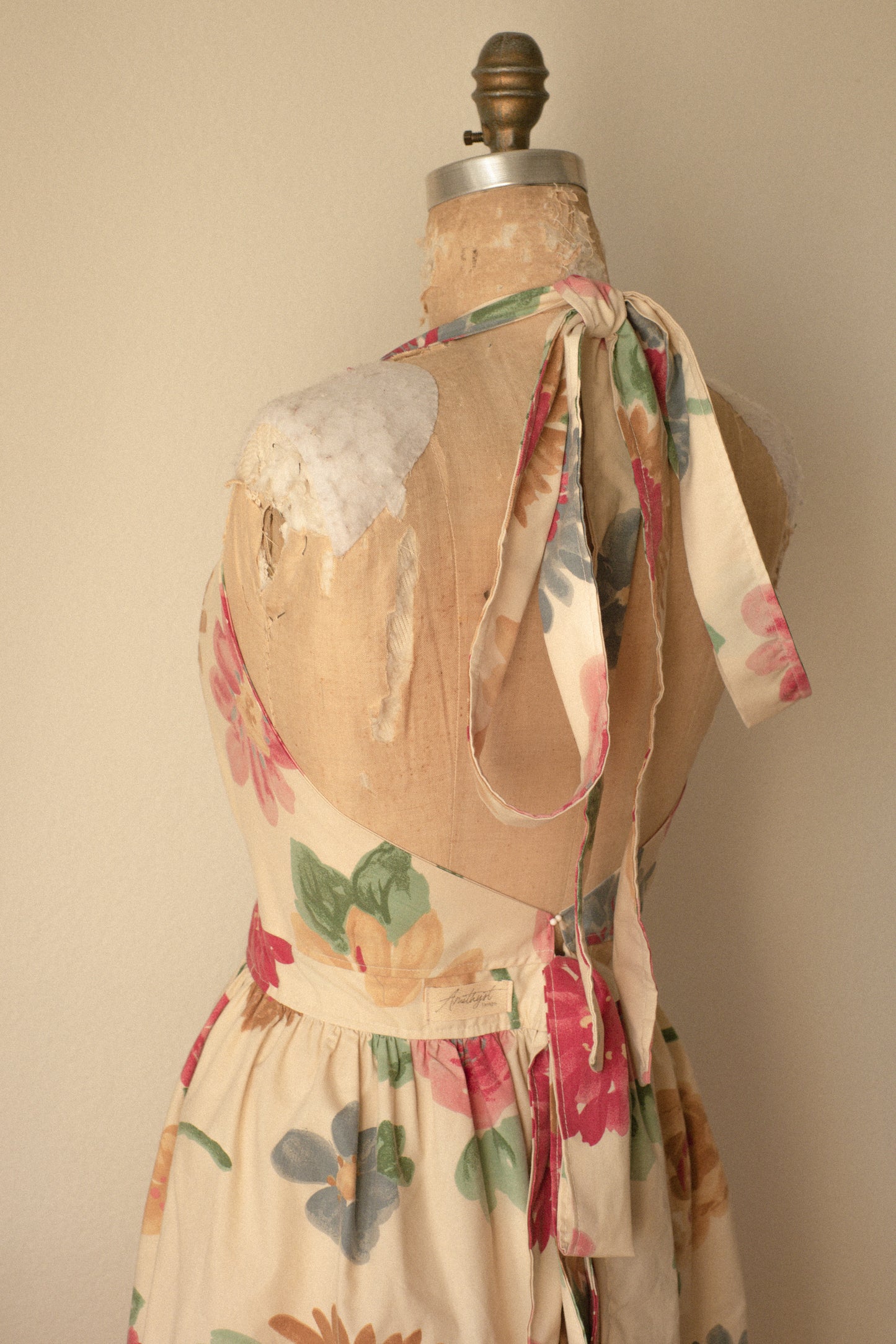 Handmade vintage floral apron set - She loves me