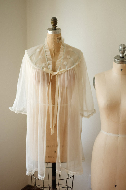Vintage Reworked sheer daisy negligee ♡