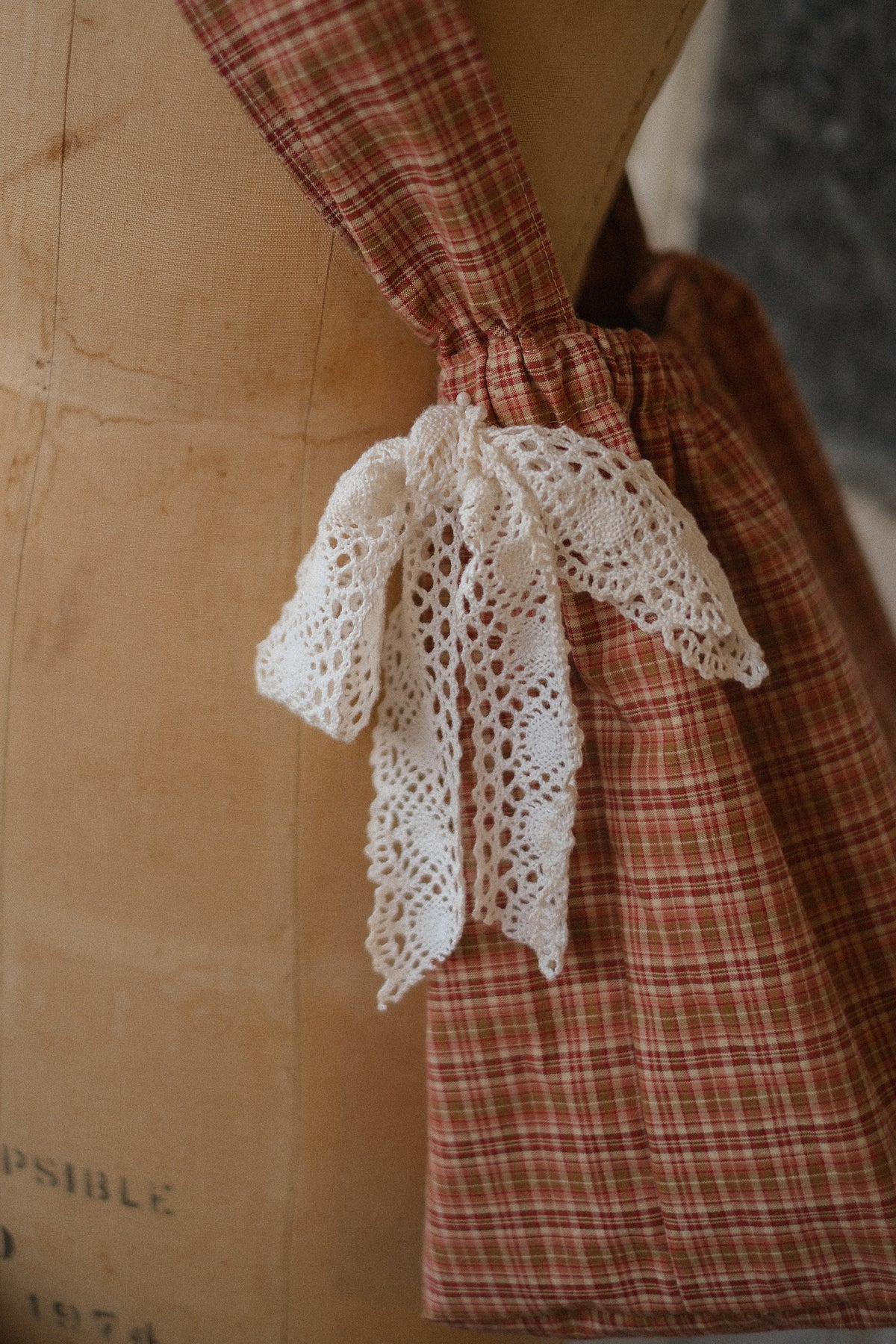 Handmade cotton tote bag - autumn plaid 🍂