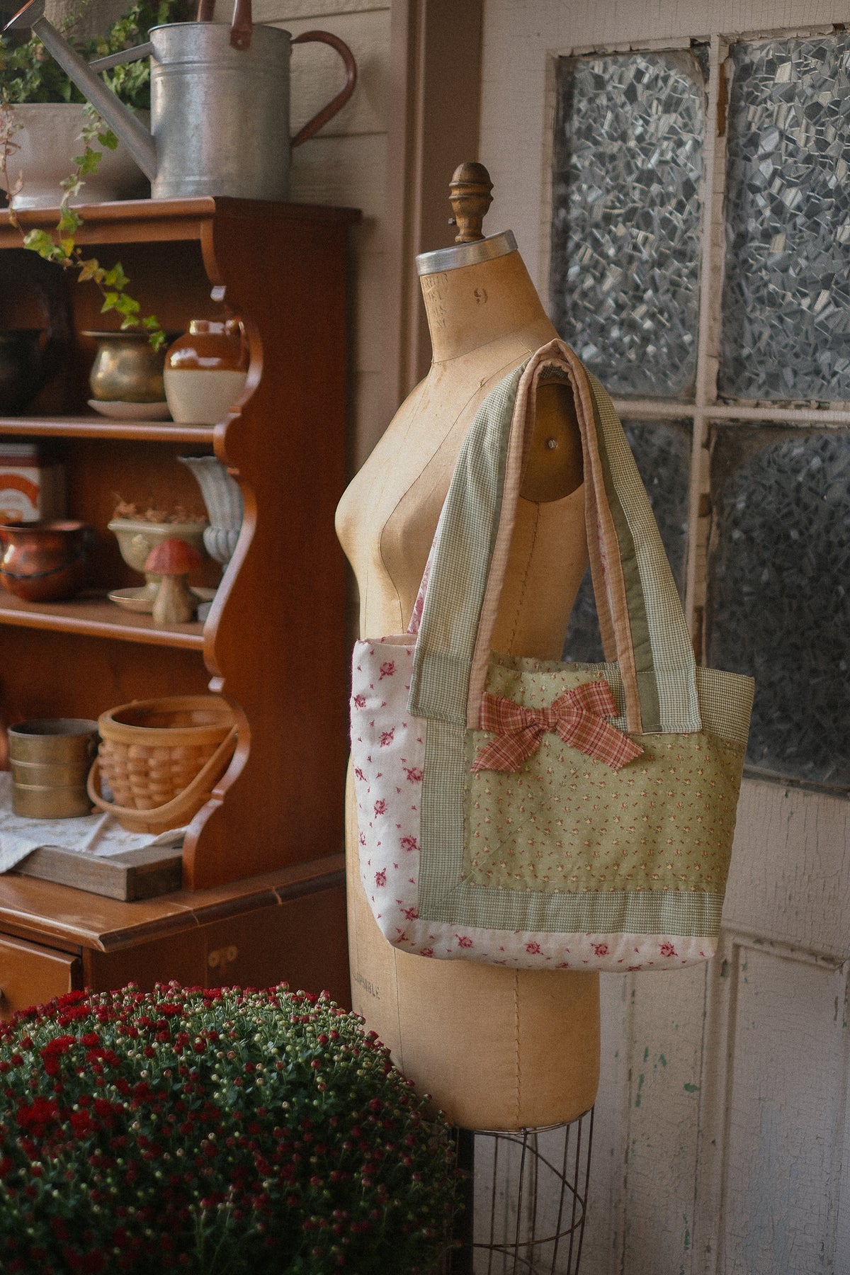 Handmade quilted tote - Autumn picnic 🧺