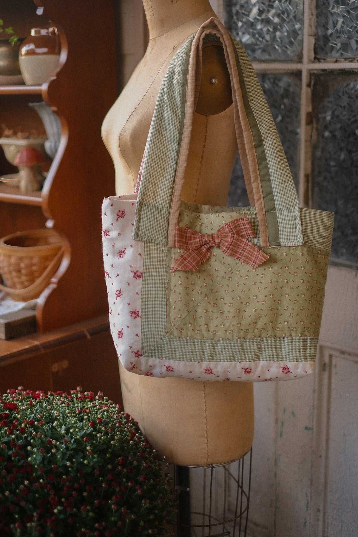 Handmade quilted tote - Autumn picnic 🧺