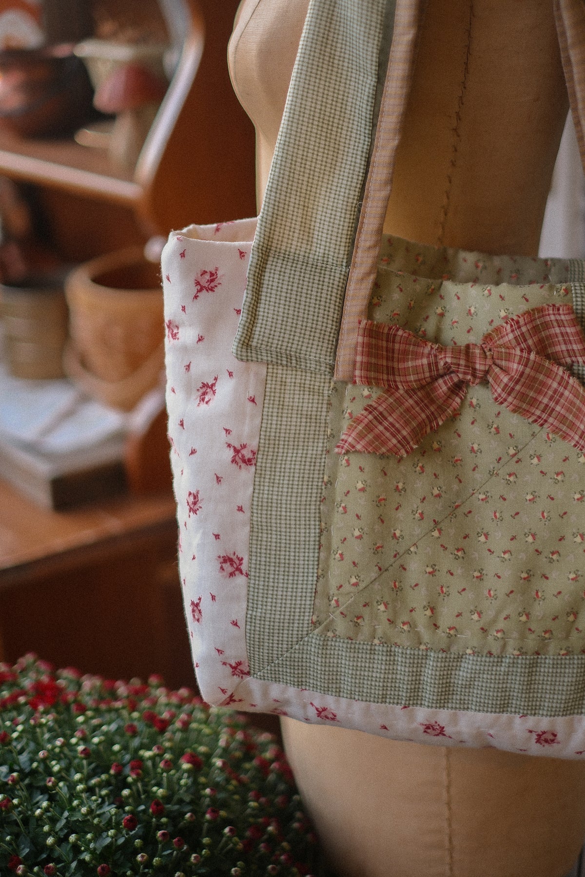Handmade quilted tote - Autumn picnic 🧺